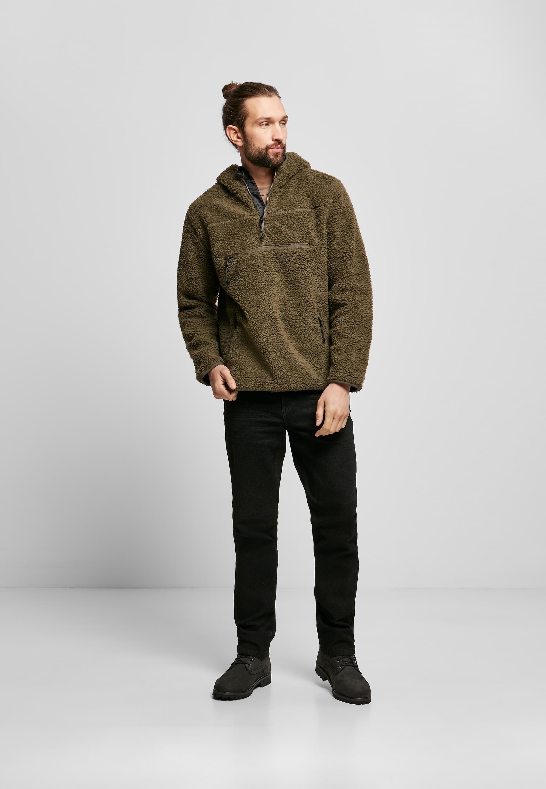 Brandit Anorak »Brandit Herren Teddyfleece Worker Pullover«, (1 St.), mit Kapuze