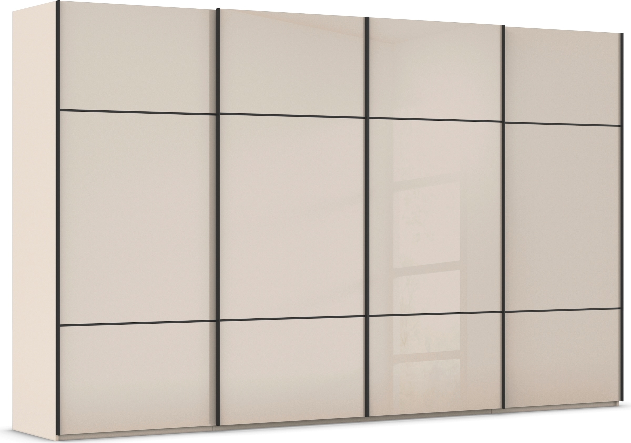 rauch "Kleiderschrank Schrank Garderobe Schlafzimmerschrank SCALE-TRIO" edle dreigeteilte Front mit 2 Zierleisten Glasfront MADE IN GERMANY