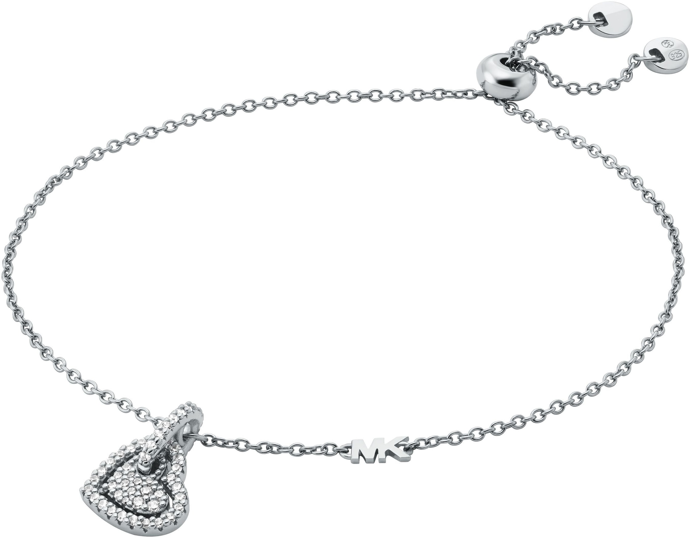 MICHAEL KORS Armband »Schmuck Geschenk Silber 925 Armkette Pavé Herz Charm, MKC1748CZ040«, mit Zirkonia (synth.)