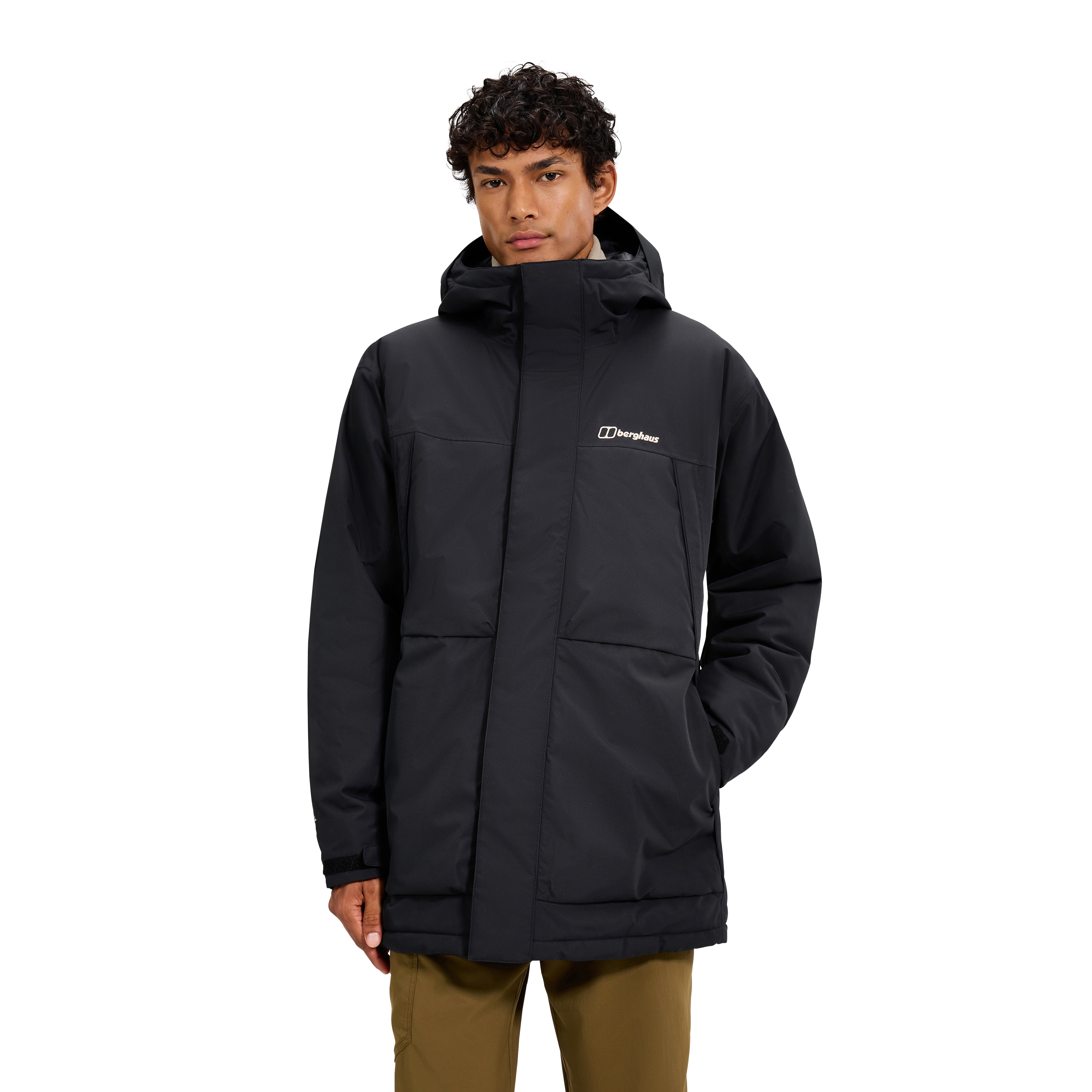 Berghaus Parka "WANSBECK INSULATED PARKA" mit geschichteter Kapuze, wasserdicht, atmungsaktiv, langer Schnitt