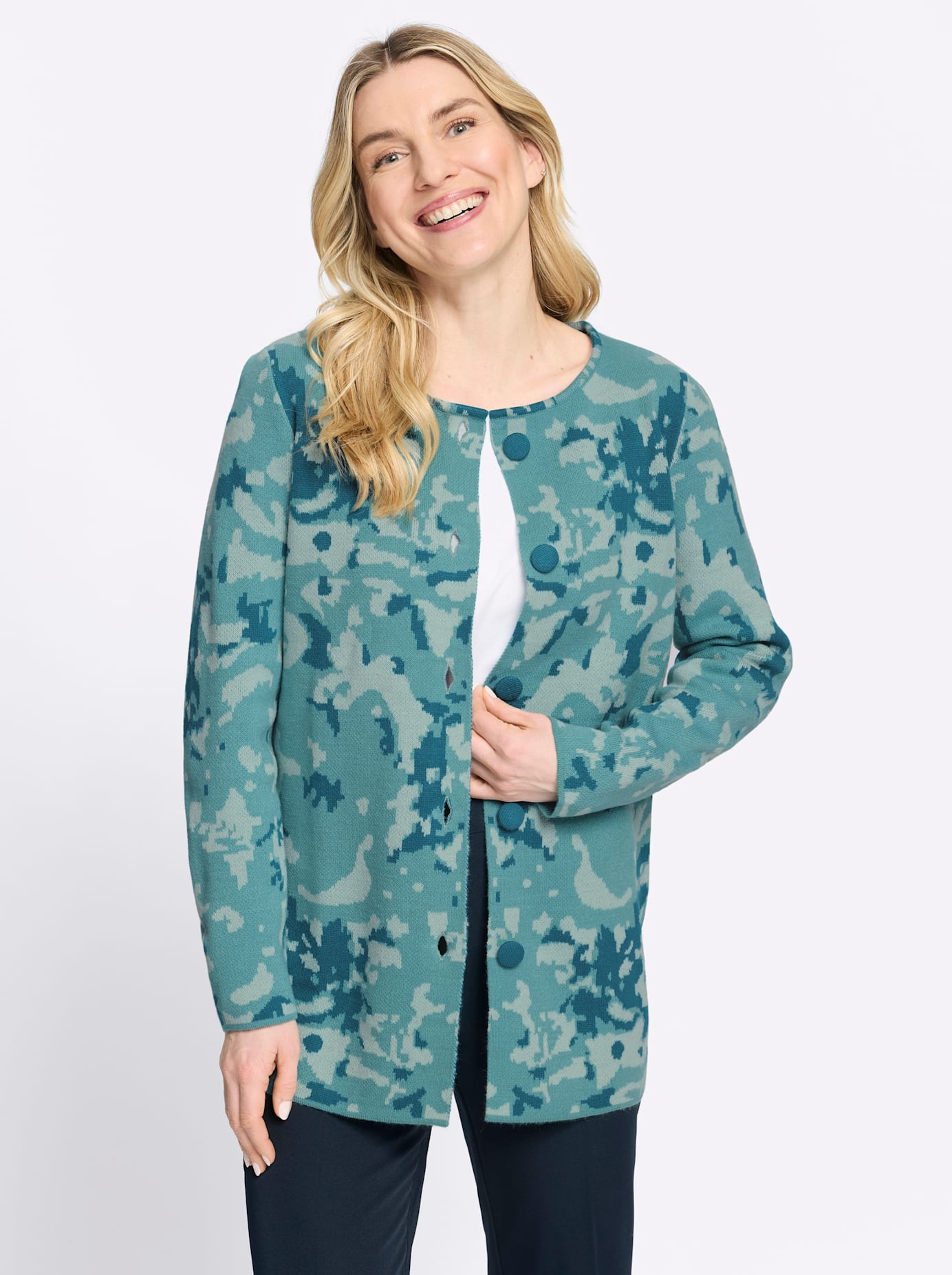 Classic Basics Jacquardstrickjacke