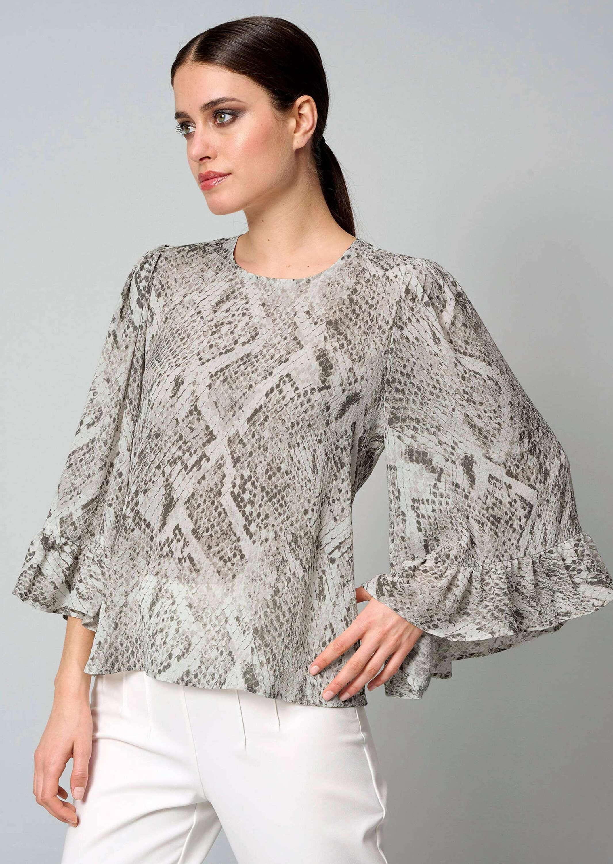 Alba Moda Kurzarmbluse »Bluse Bluse mit Volant am Ärmel«
