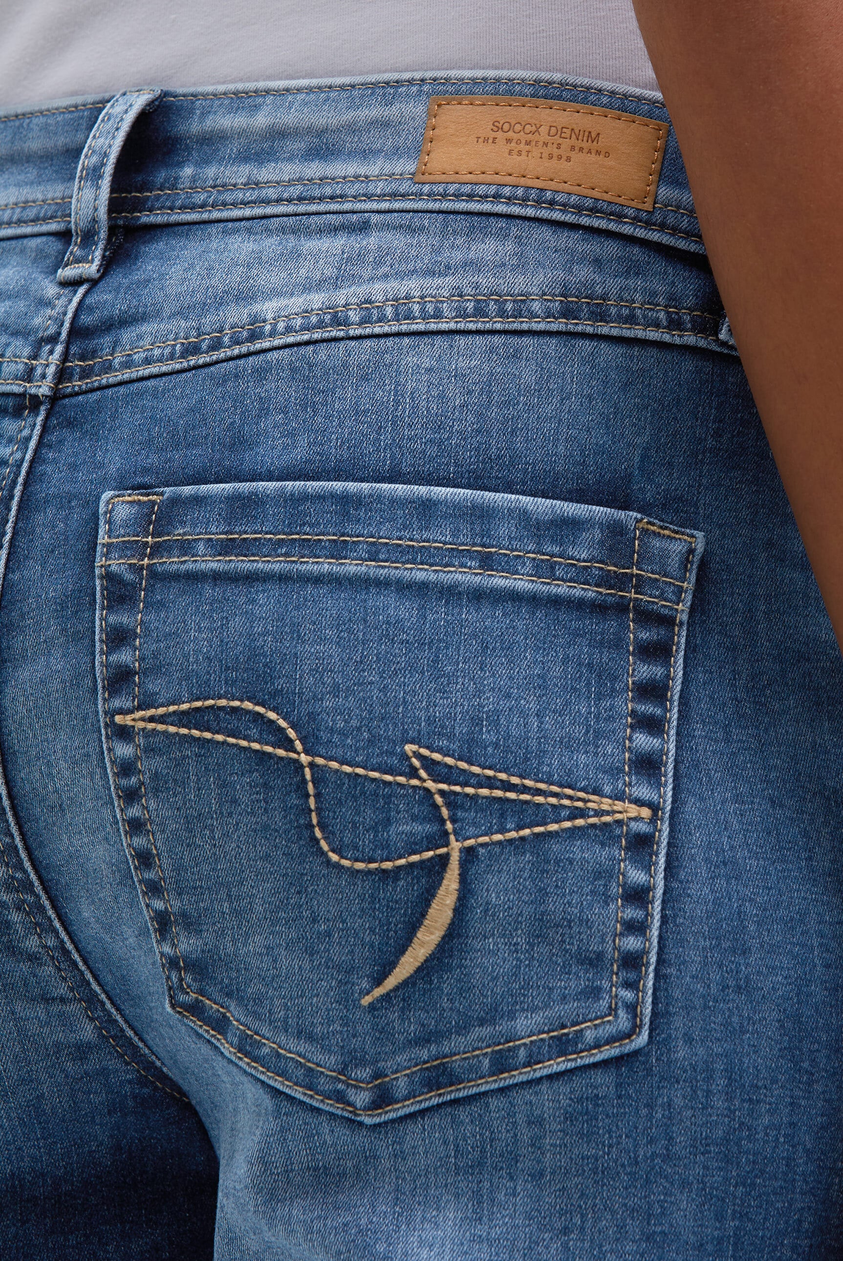 SOCCX Regular-fit-Jeans mit hoher Leibhöhe