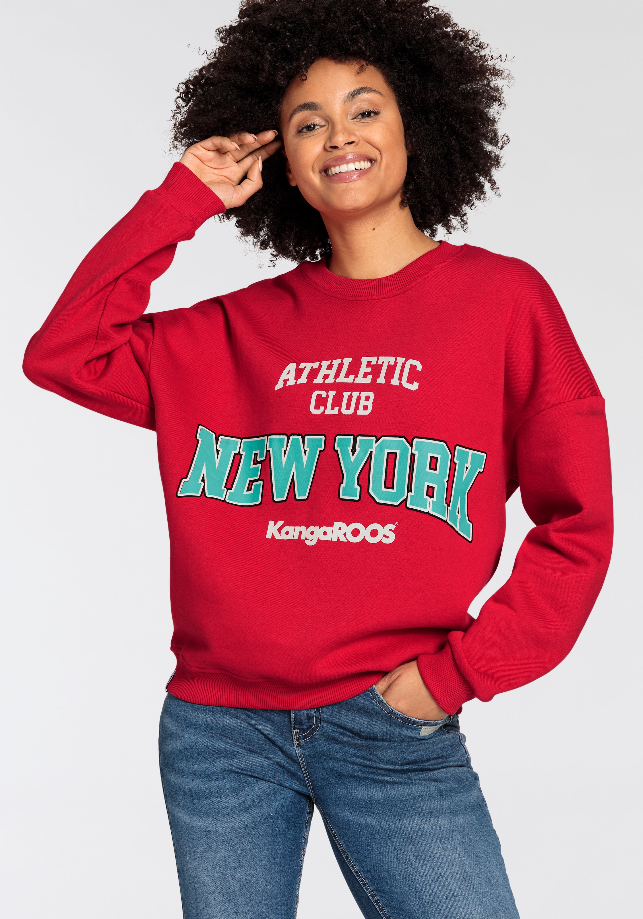 Sweatshirt, mit großem Logodruck im College-Style