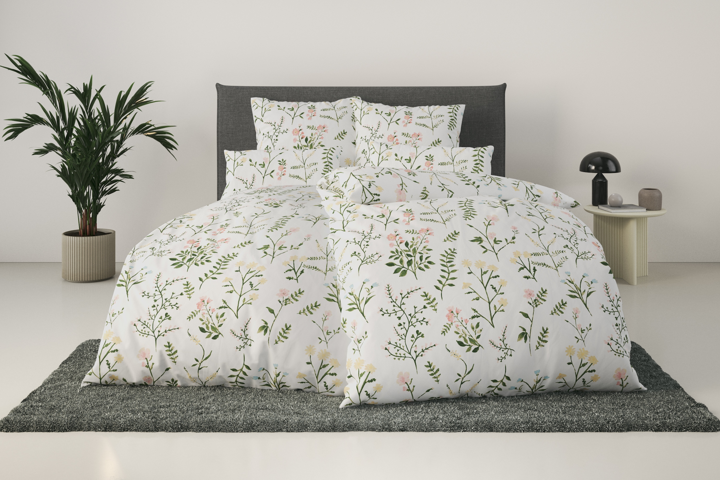 OTTO home Bettwäsche "Claara" 2 Stk. mit Blumen Design, skandinavisch, roma günstig online kaufen
