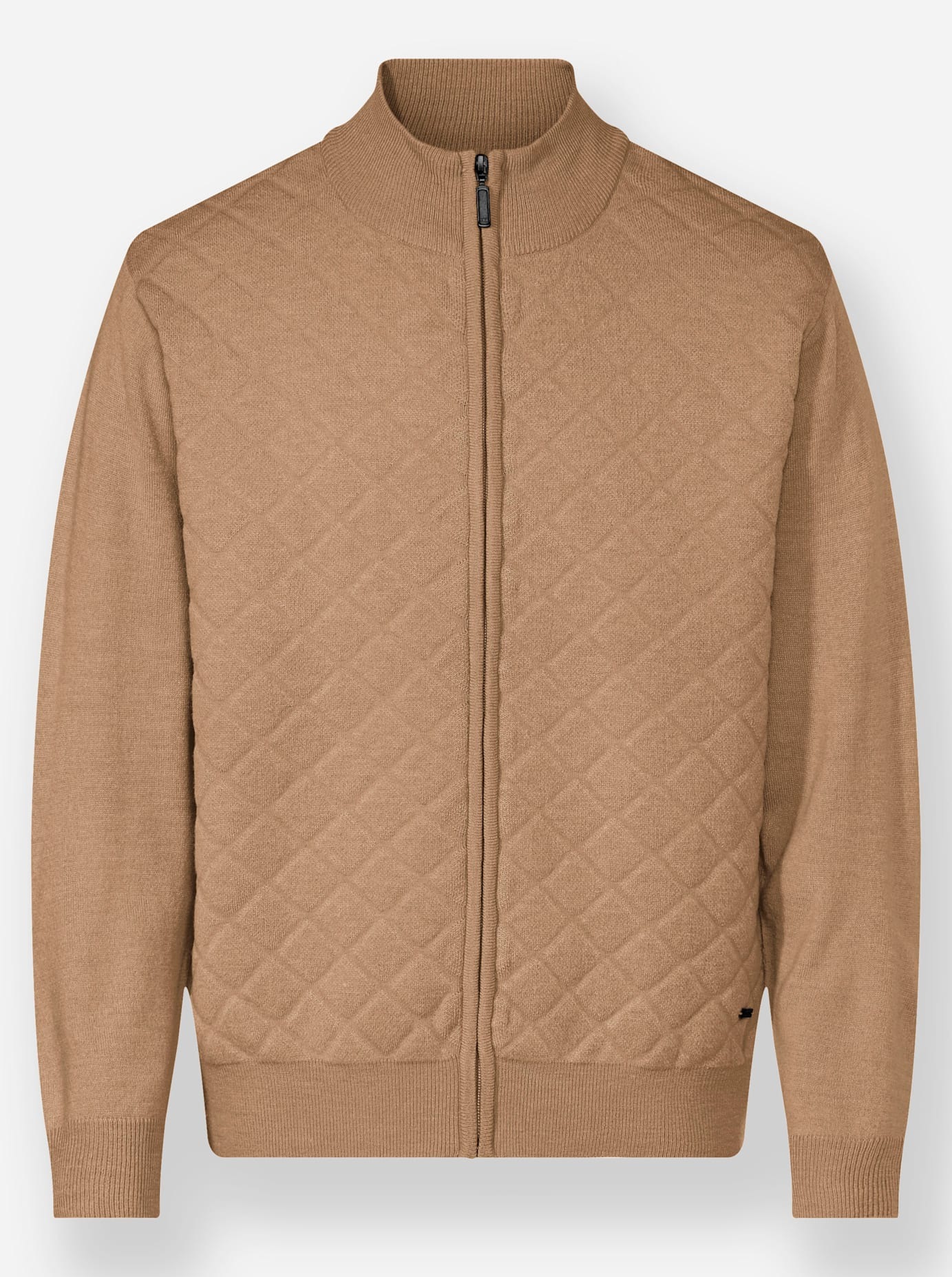 Strickjacke MARCO DONATI, Herren, Gr. 50, braun (camel), 68% Polyacryl, 29% Wolle, 2% Polyester, 1% Elasthan, unifarben, Strickjacken Strickjacke 2