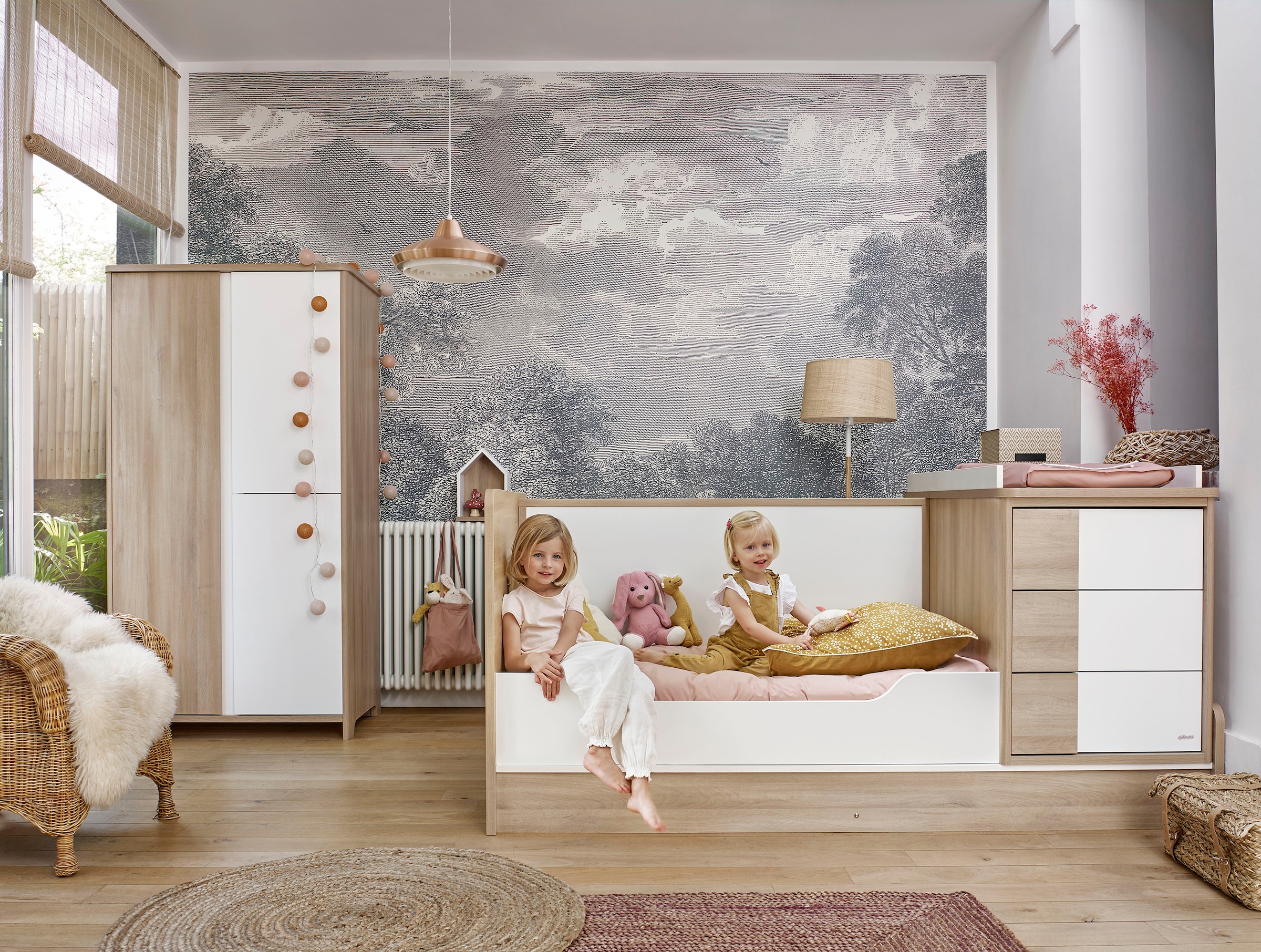 Galipette Babymöbel-Set »Sasha«, (6 St.), bestehend aus Schrank, Bett, Regal, Kommode, Schreibtisch & Ablage
