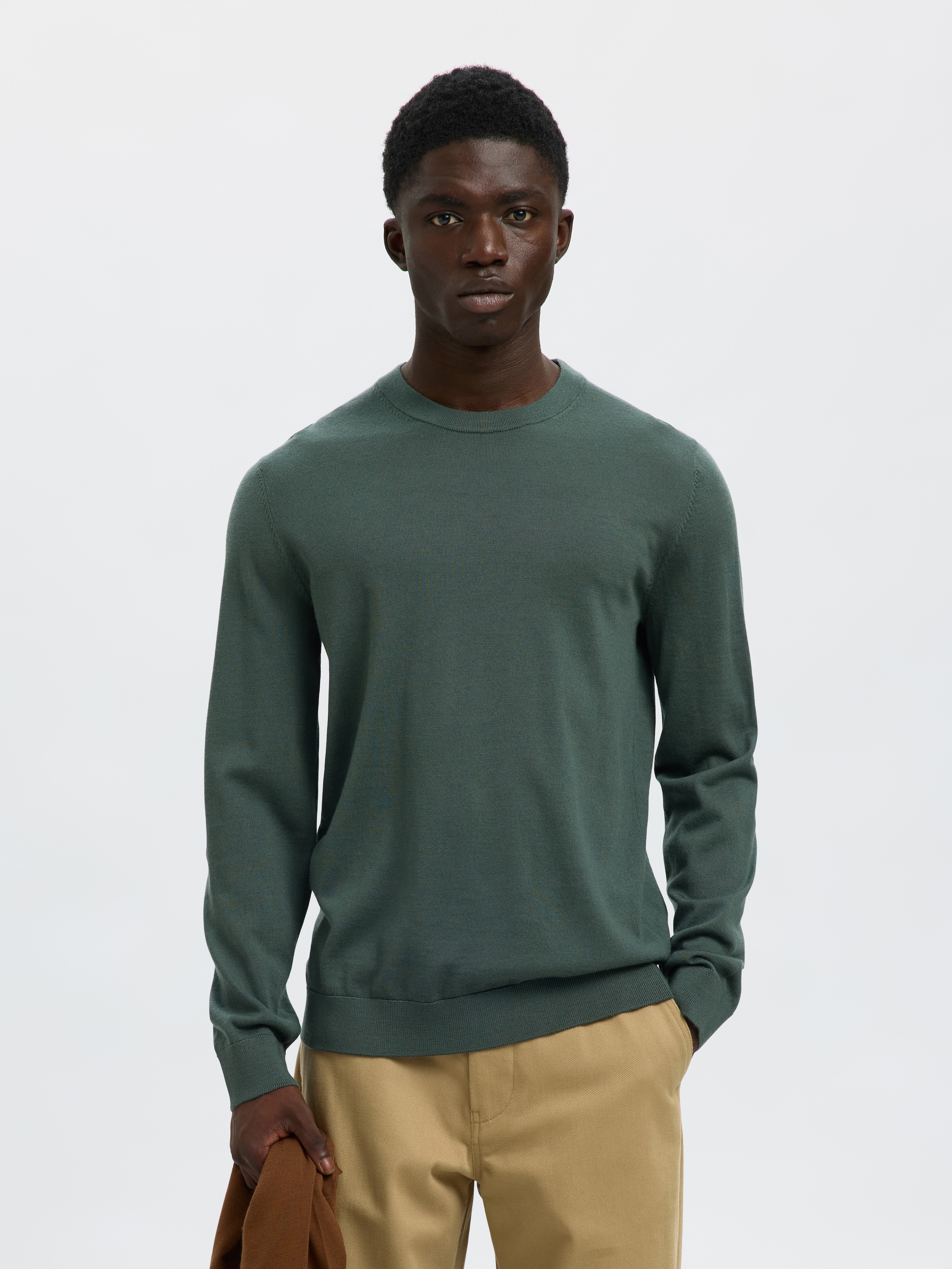 SELECTED Strickpullover "SLHTRAY LS KNIT MERINO CREW NECK NOOS" günstig online kaufen