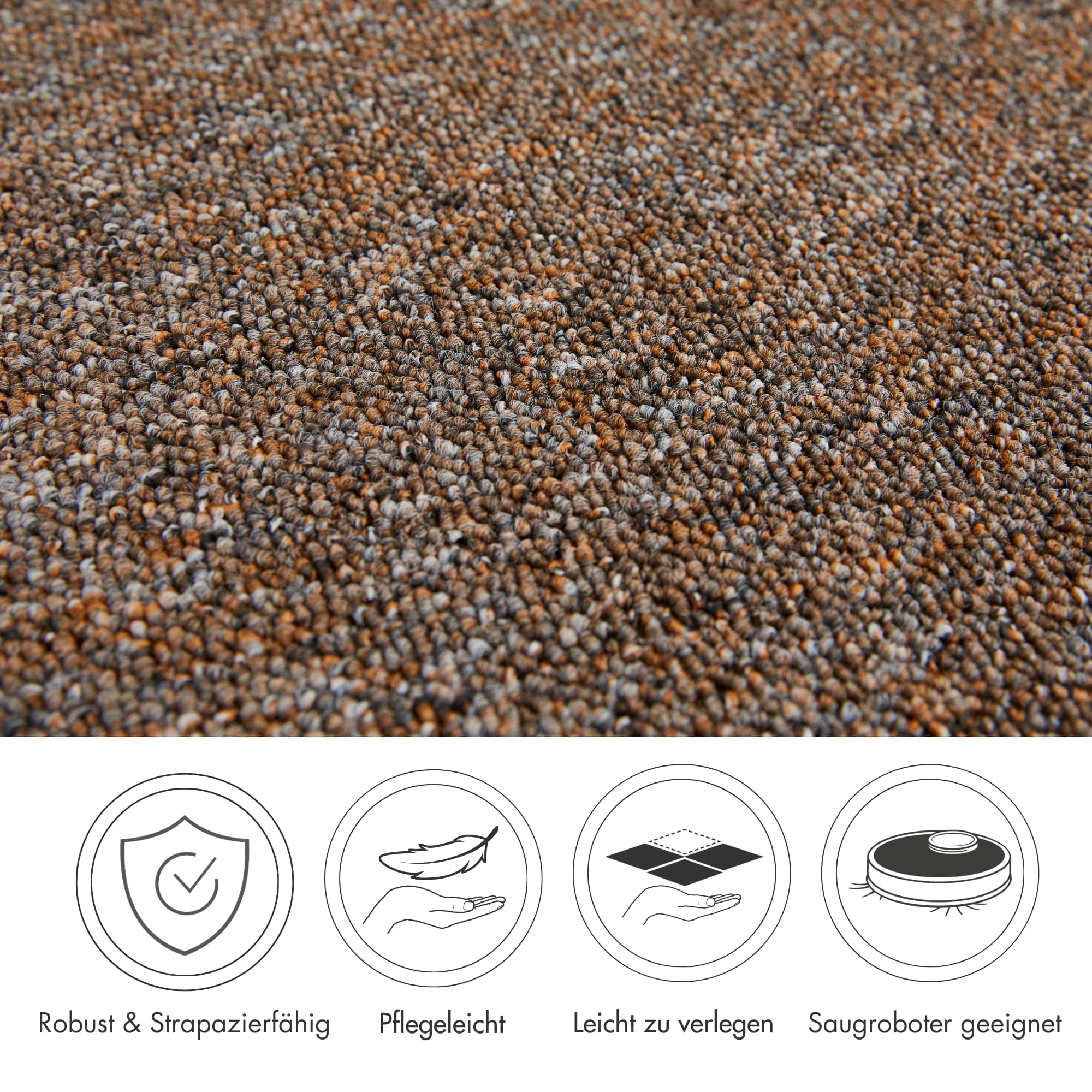 Thumbnail - Andiamo Teppichboden "Carlos, Feinschlinge, Made in Netherlands" rechteckig 6,5 mm Höhe melierte Optik, Breite 200, 400 ...