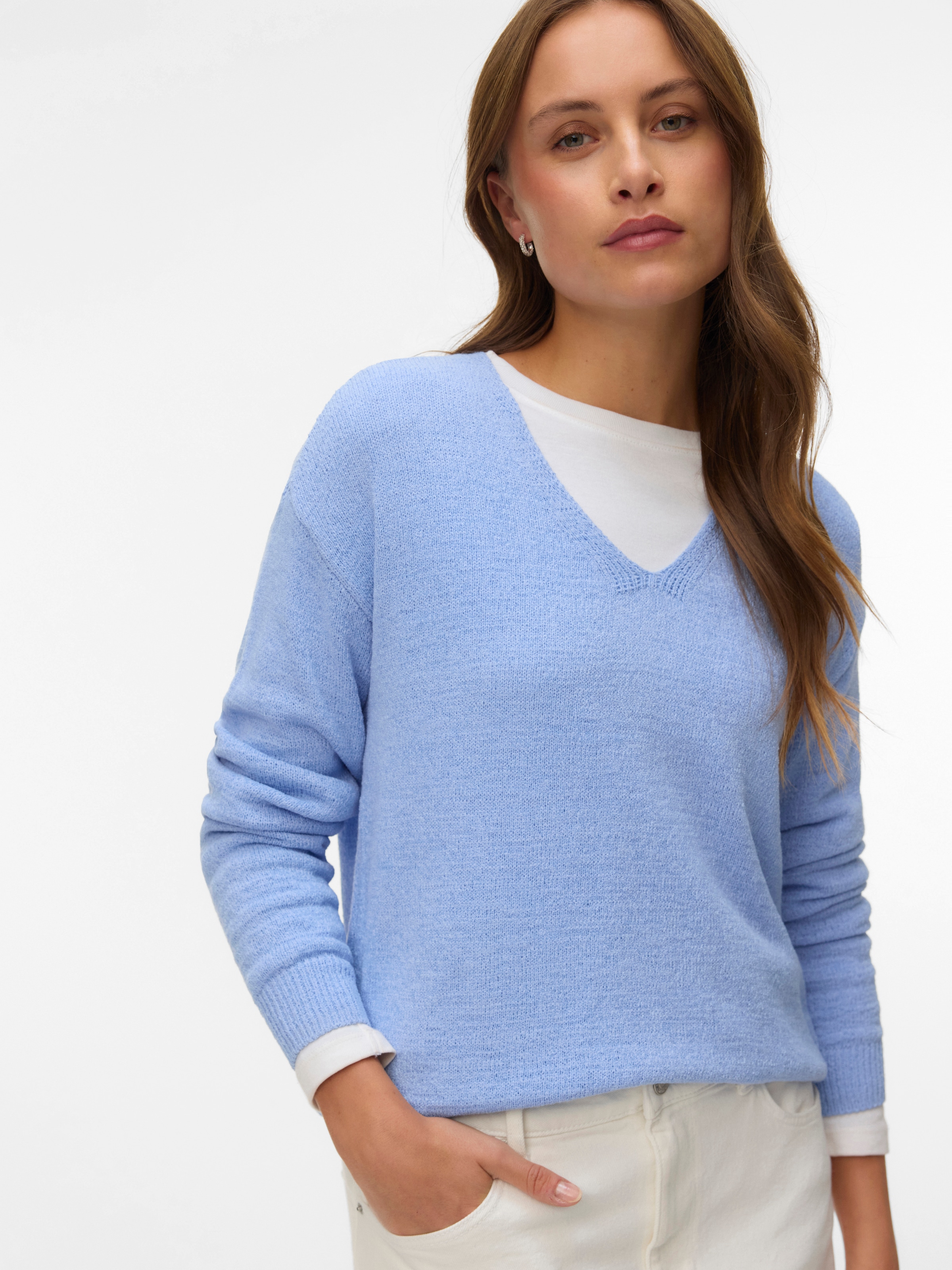 Vero Moda Strickpullover "VMCHARITY LS V-NECK PULLOVER NOOS" günstig online kaufen