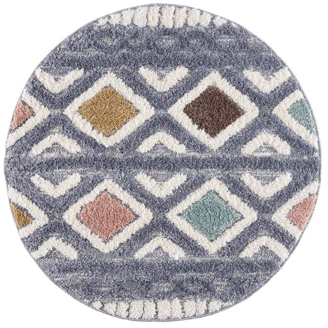 Carpet City Hochflor-Teppich »Focus 3382«, rund, 20 mm Höhe, Boho-Teppich, Hochtief-Muster/ 3D-Effekt, für Wohnzimmer, Schlafzimmer