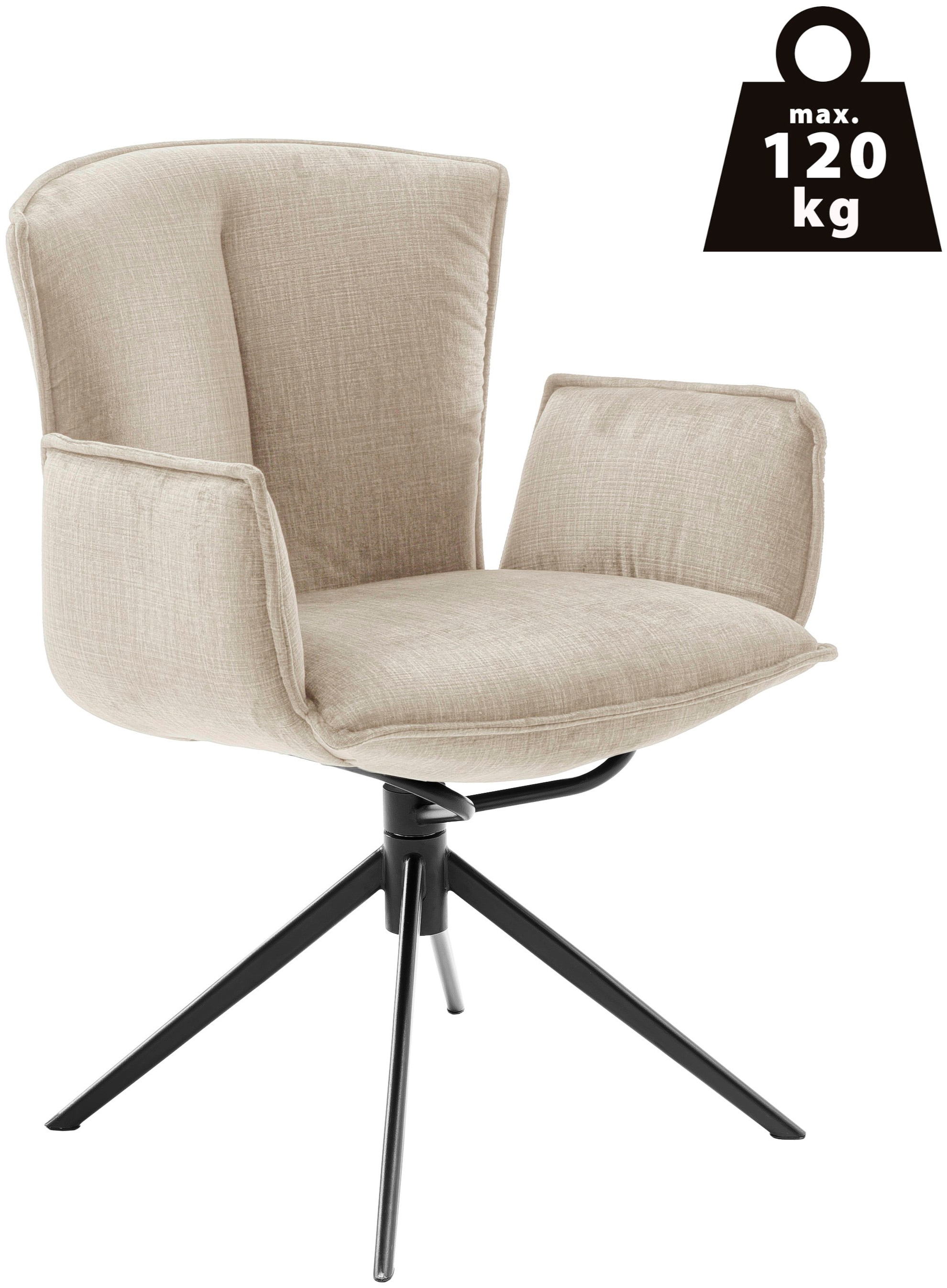 MCA furniture 4-Fußstuhl »NALON Esszimmerstuhl (2er Set) - Stuhl«, (Set), 2 St., Veloursstoff, 360° drehbar, Schwingfunktion, Metall, Veloursoptik, belastbar 120 kg