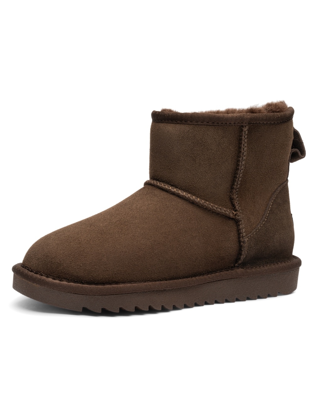 ARA Damen Schlupfboots "Alaska Classic Short", Gr. 43, braun, Lammfell, Veloursleder, unifarben, Schuhe, Winterboots zum Schlupfen in bequemer Weite