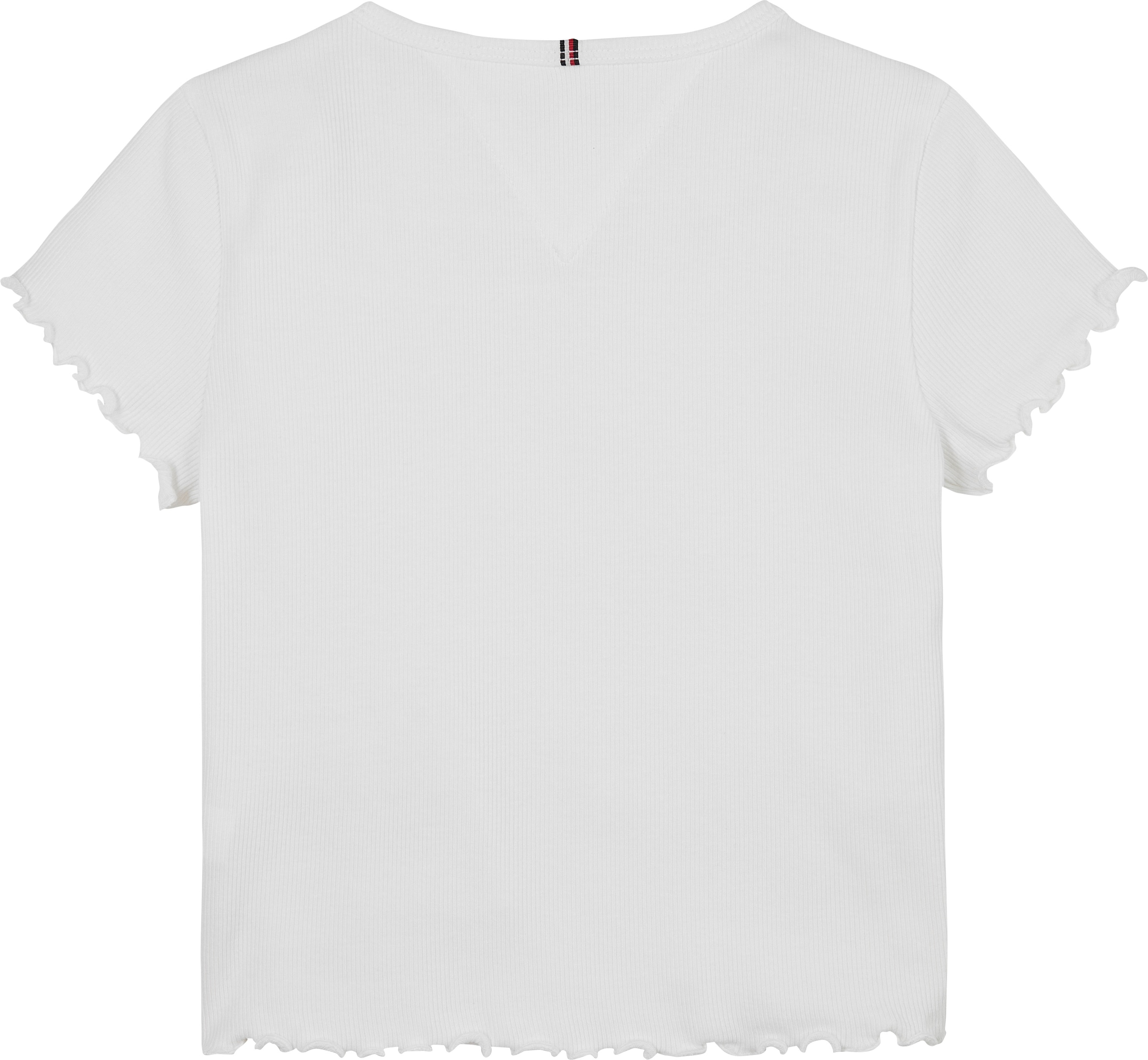 Tommy Hilfiger T-Shirt »ESSENTIAL RIB TOP SS«, mit Logostickerei
