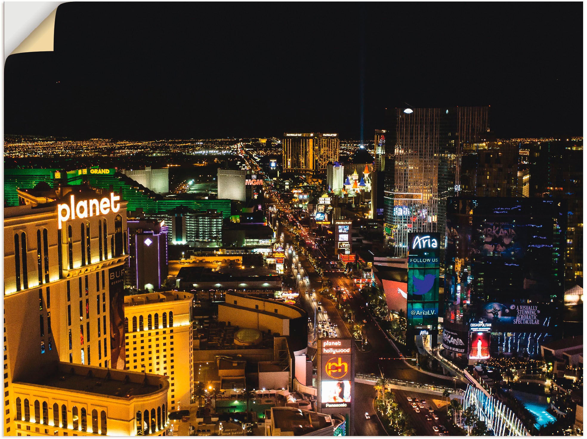 Artland Wandfolie "Las Vegas bei Nacht", Amerika, (1 St.), selbstklebend