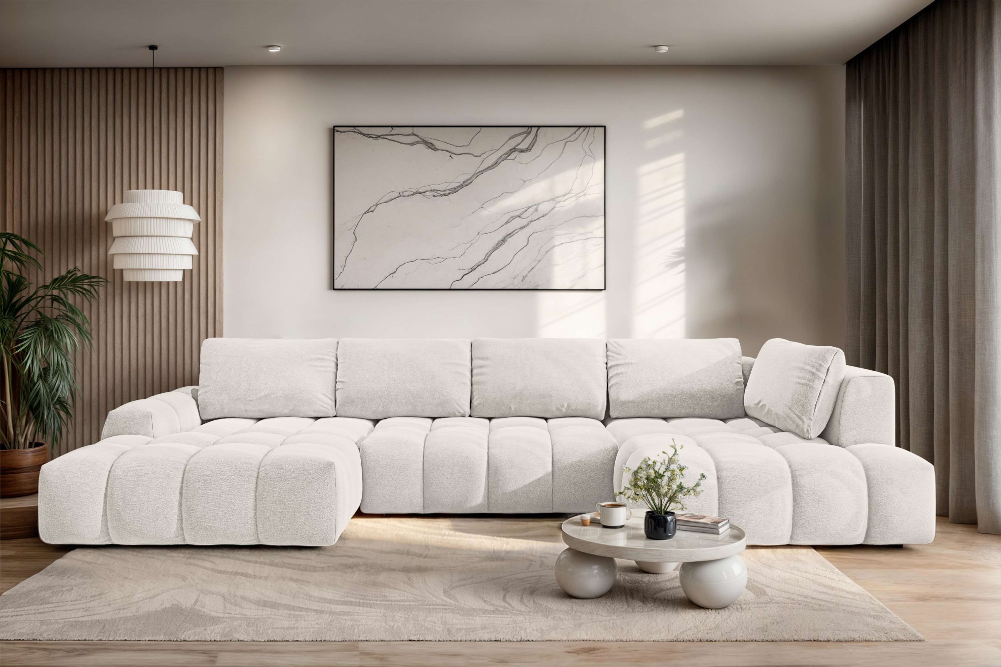 OTTO home Wohnlandschaft "AZITA U-Form, Breite 363 cm - OTTO. Verlässliche Qualität." wahlweise als Schlafsofa mit Bettkasten, Bubble-Optik
