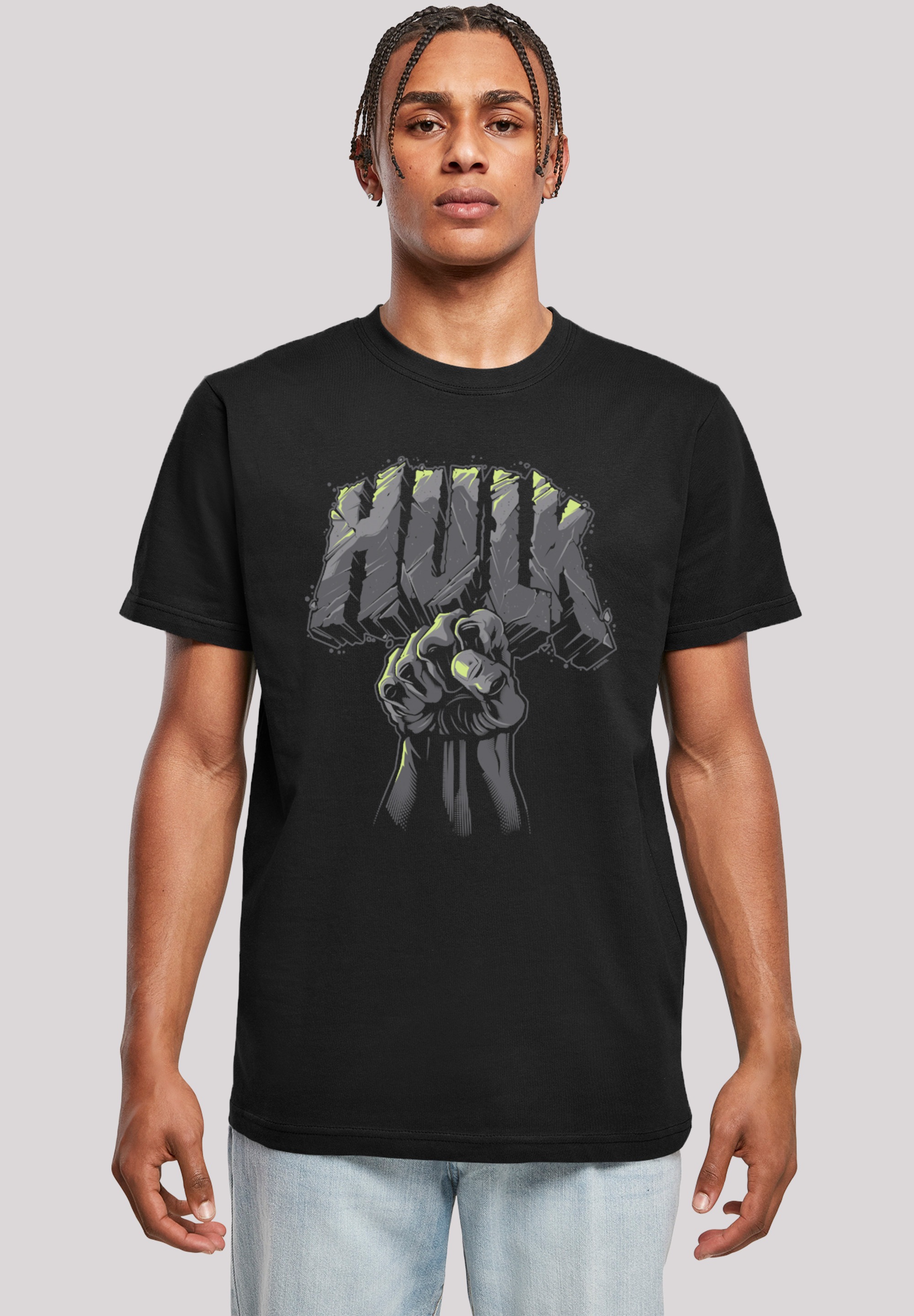 F4NT4STIC T-Shirt »Marvel Superhelden Hulk Punch Logo«, Print