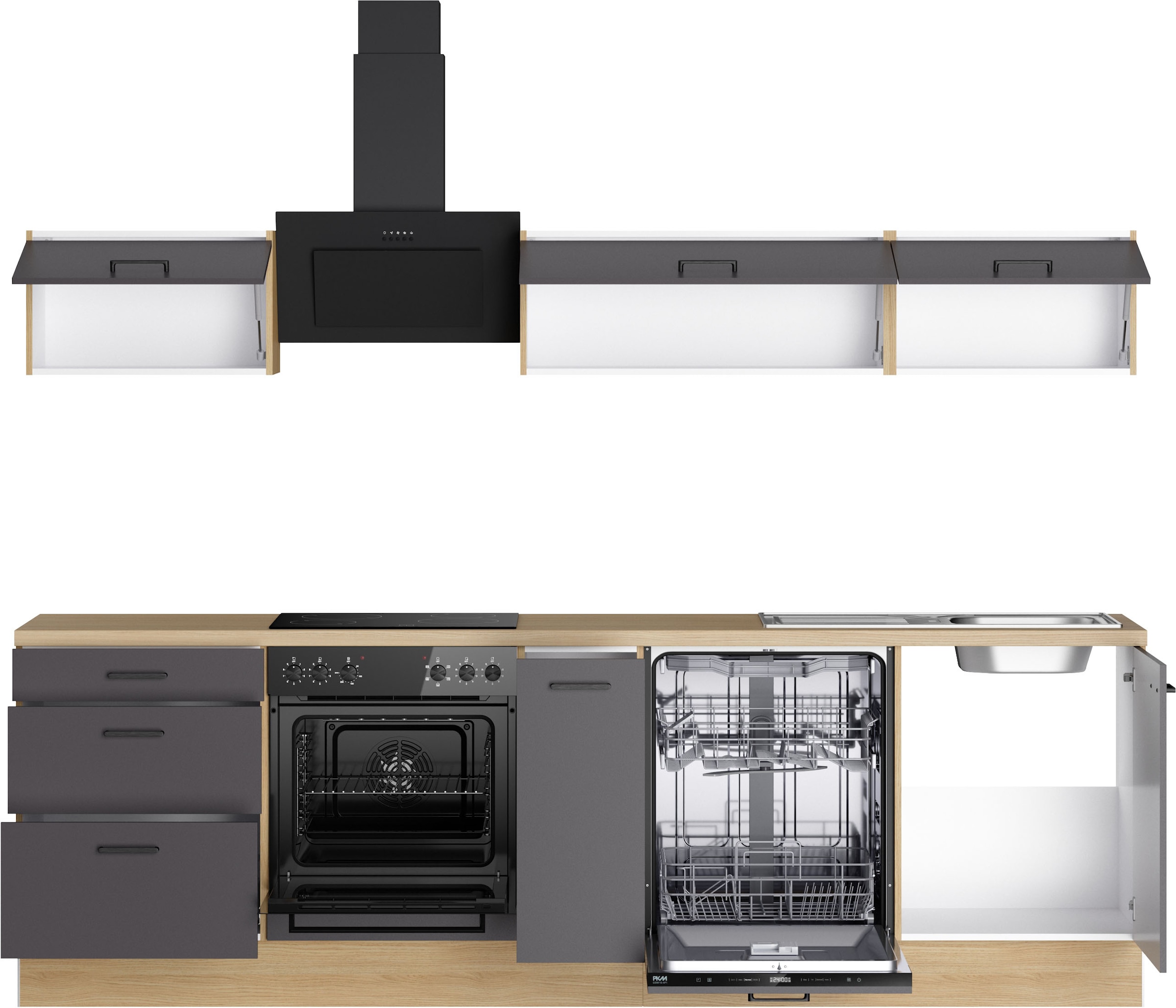 KOCHSTATION Küchenzeile »KS-Sion« Breite 270 cm, neue Technik: OPTIsnap, wahlweise mit E-Geräten