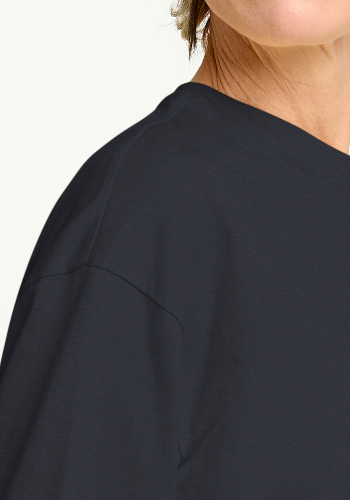 3/4-Arm-Shirt JACK WOLFSKIN "ARACAN 3 4 T W", Damen, Gr. S (36), schwarznavy, Obermaterial: 100% Baumwolle, Shirts 3/4-Arm-Shirt 3