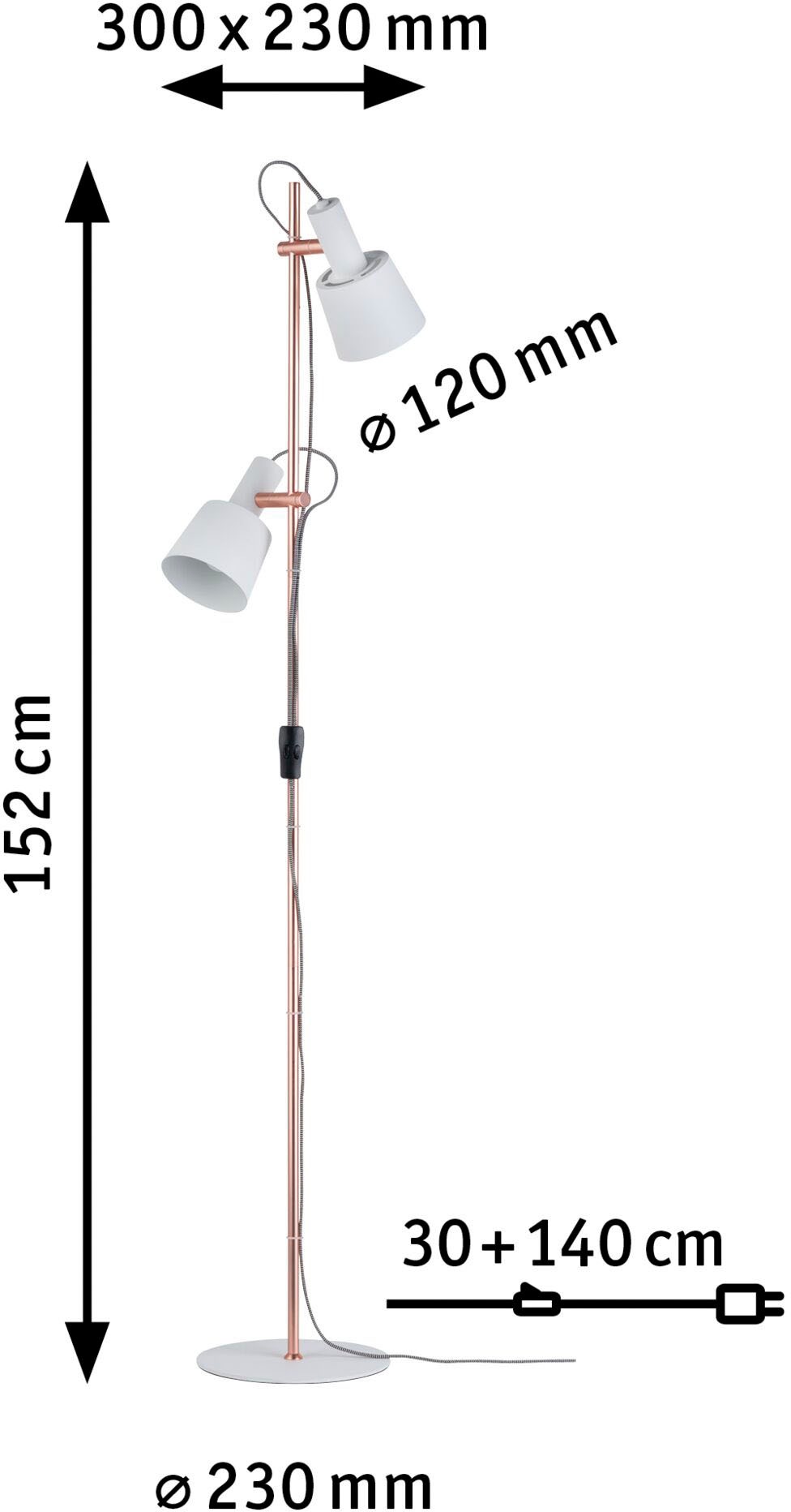 Paulmann LED Stehlampe »Haldar«, 2 flammig-flammig, E14