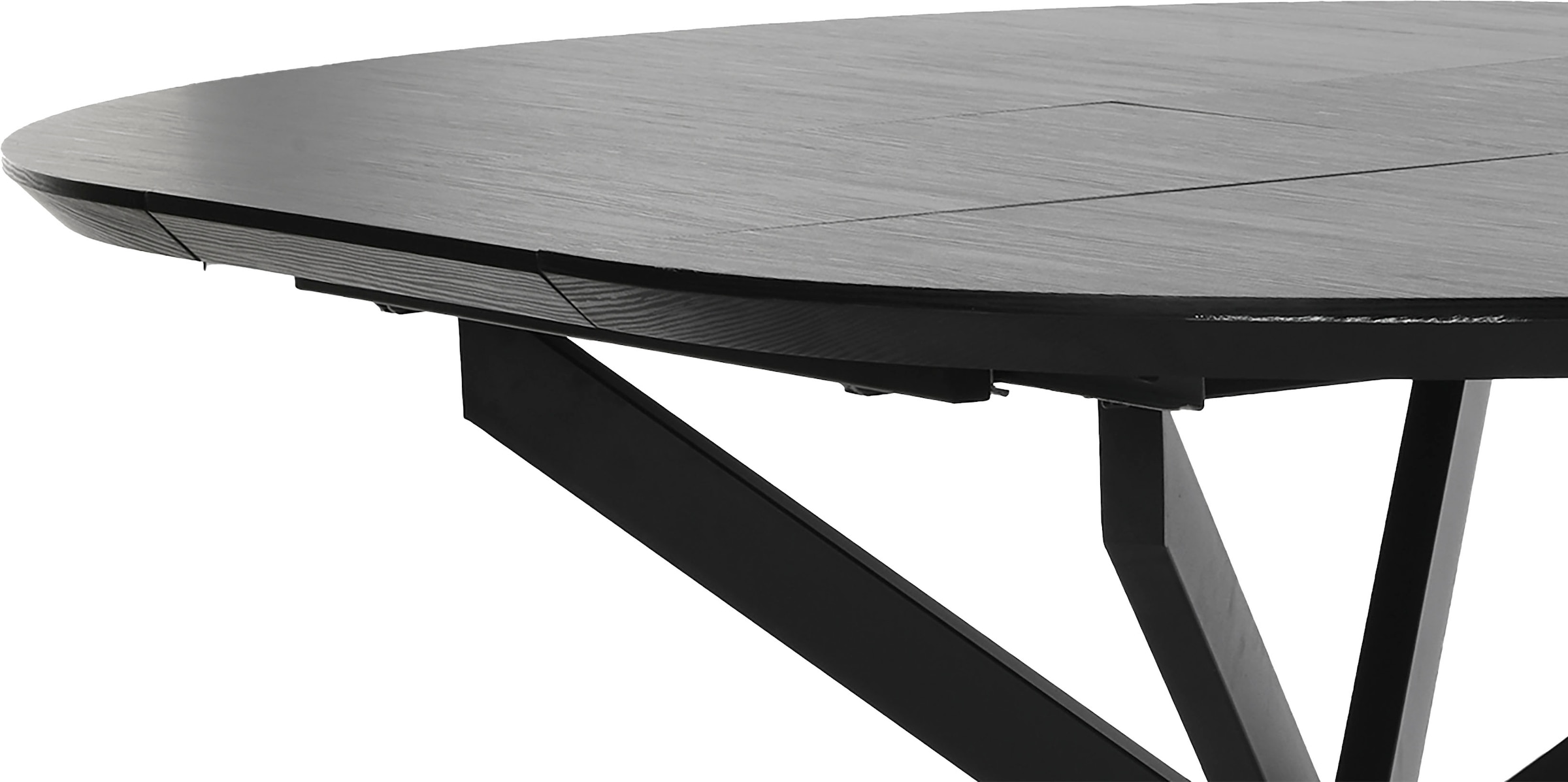 byLIVING Esstisch »Oregon«, Auszug 120-160 cm, mit Schweizer Kante, Eichen-Optik schwarz