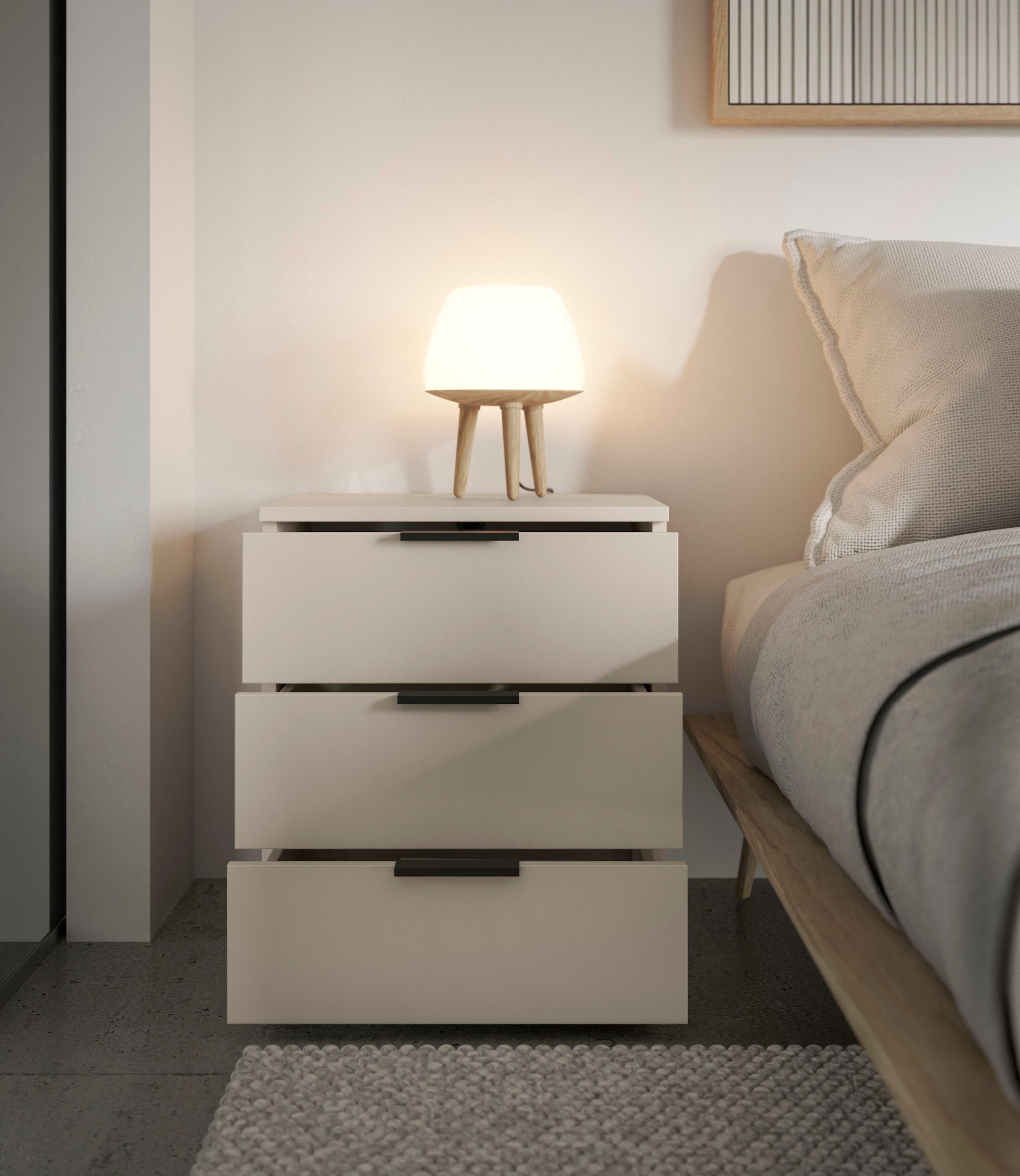 HBZ Kommode »Linz Nachtkonsole, BxHxT 45x50x40cm«, (1 St.), Breite 45cm,Lip-Griff, Melaminbeschichtung