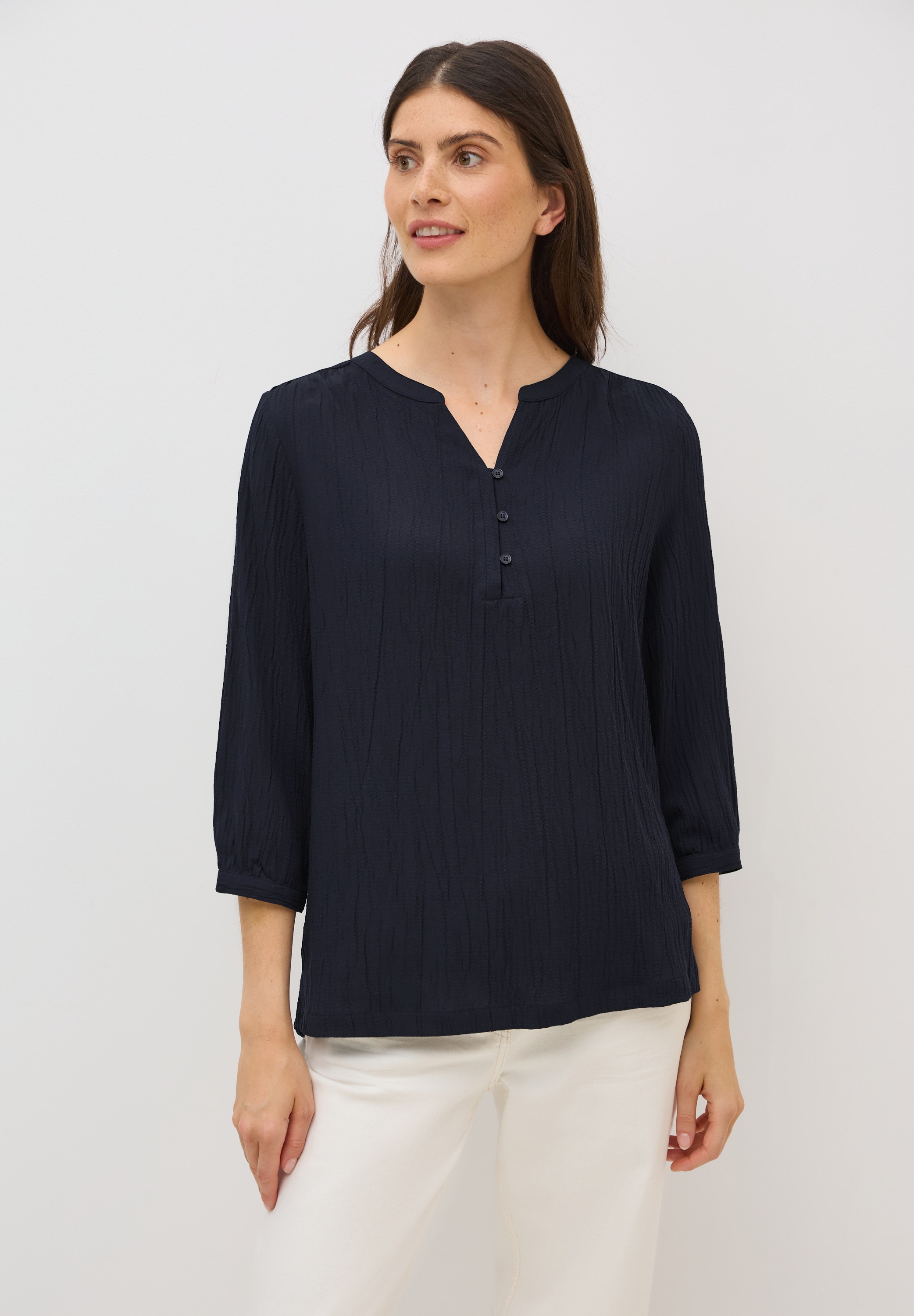 Cecil Shirtbluse aus elastischem Materialmix günstig online kaufen