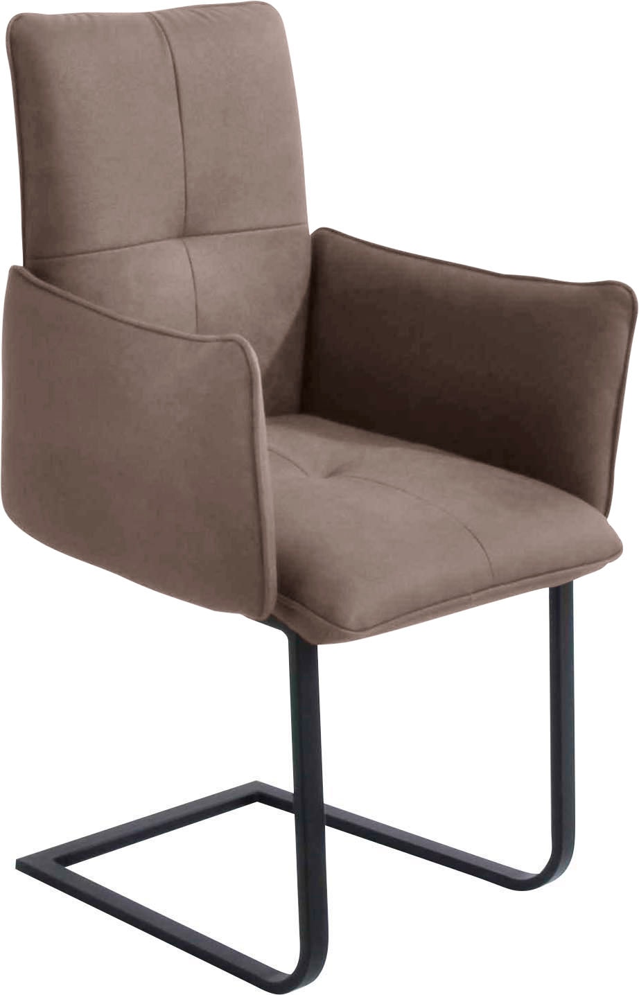 K+W Komfort & Wohnen Freischwinger, Microfaser 785, Freischwinger, Gestell in Metall schwarz, Steppung im Sitz und Rücken