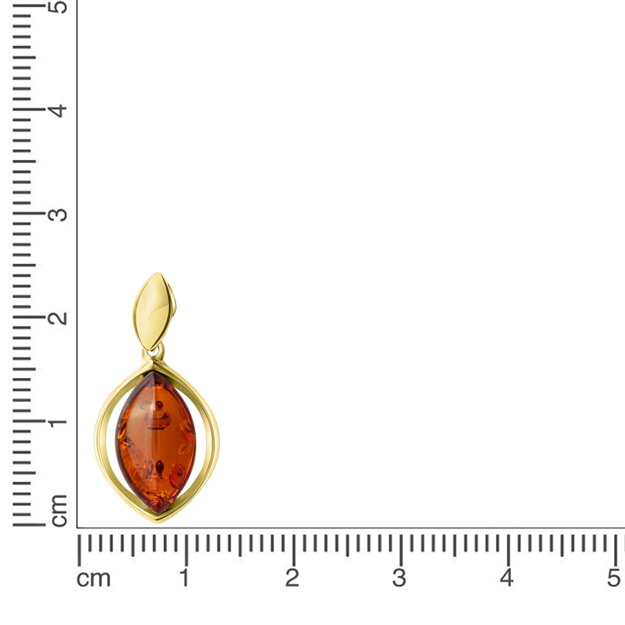 Vivance Kettenanhänger »925/-Sterling Silber vergoldet Bernstein«