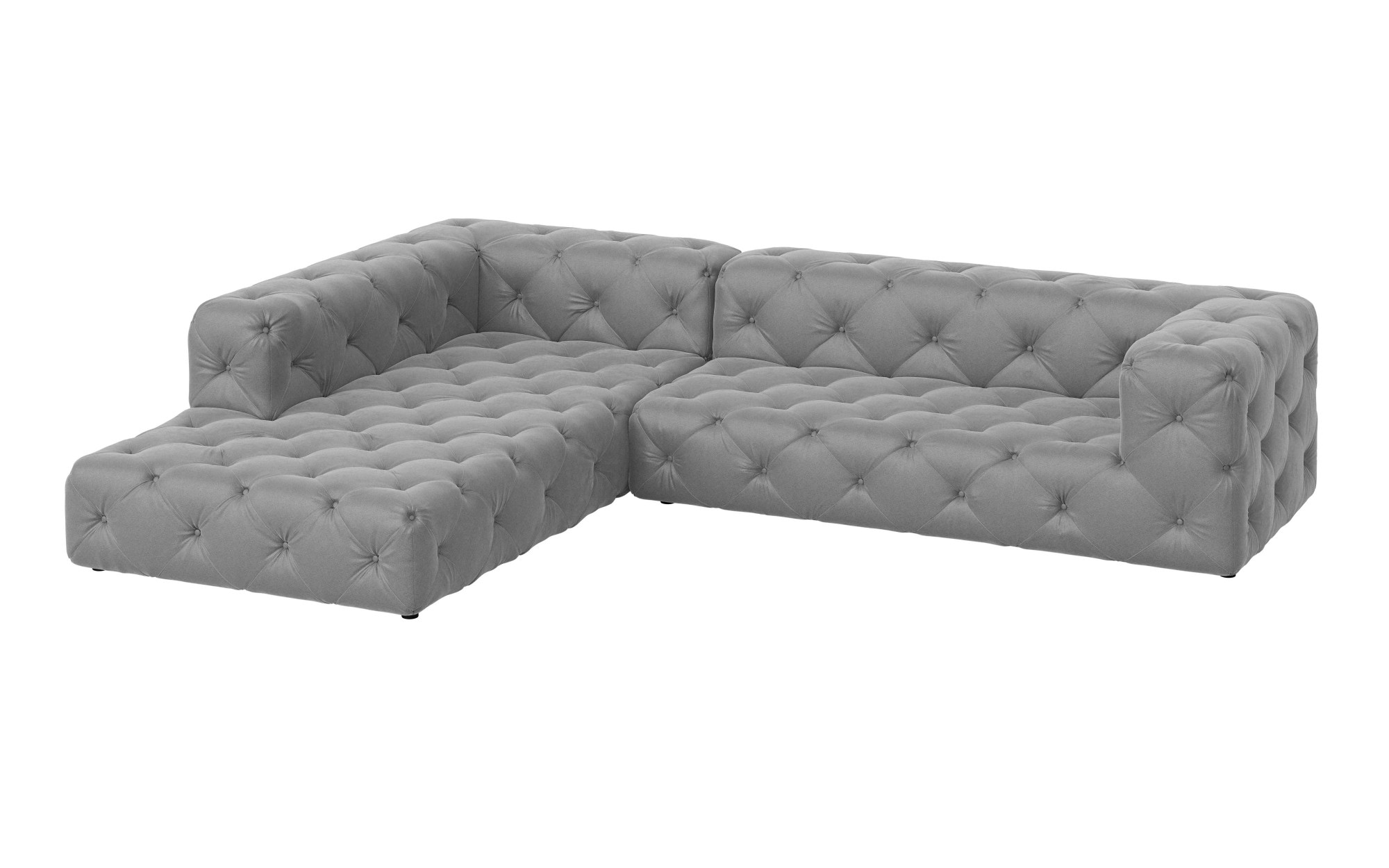 Places of Style Ecksofa »FOLLINA«, L-Form, mit klassischer Chesterfield-Knopfheftung