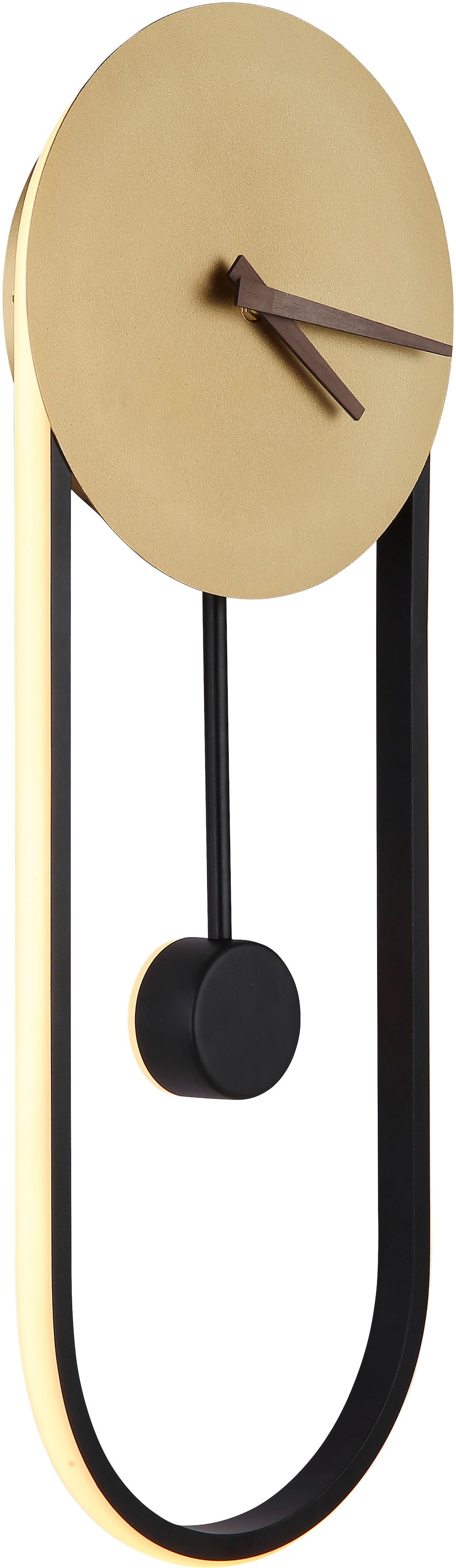 GLOBO LIGHTING Wandleuchte »SUSSY« LED-Modul 1 Stk. Warmweiß Uhr Wand goldfarben Hintergrundbeleuchtung 3000K