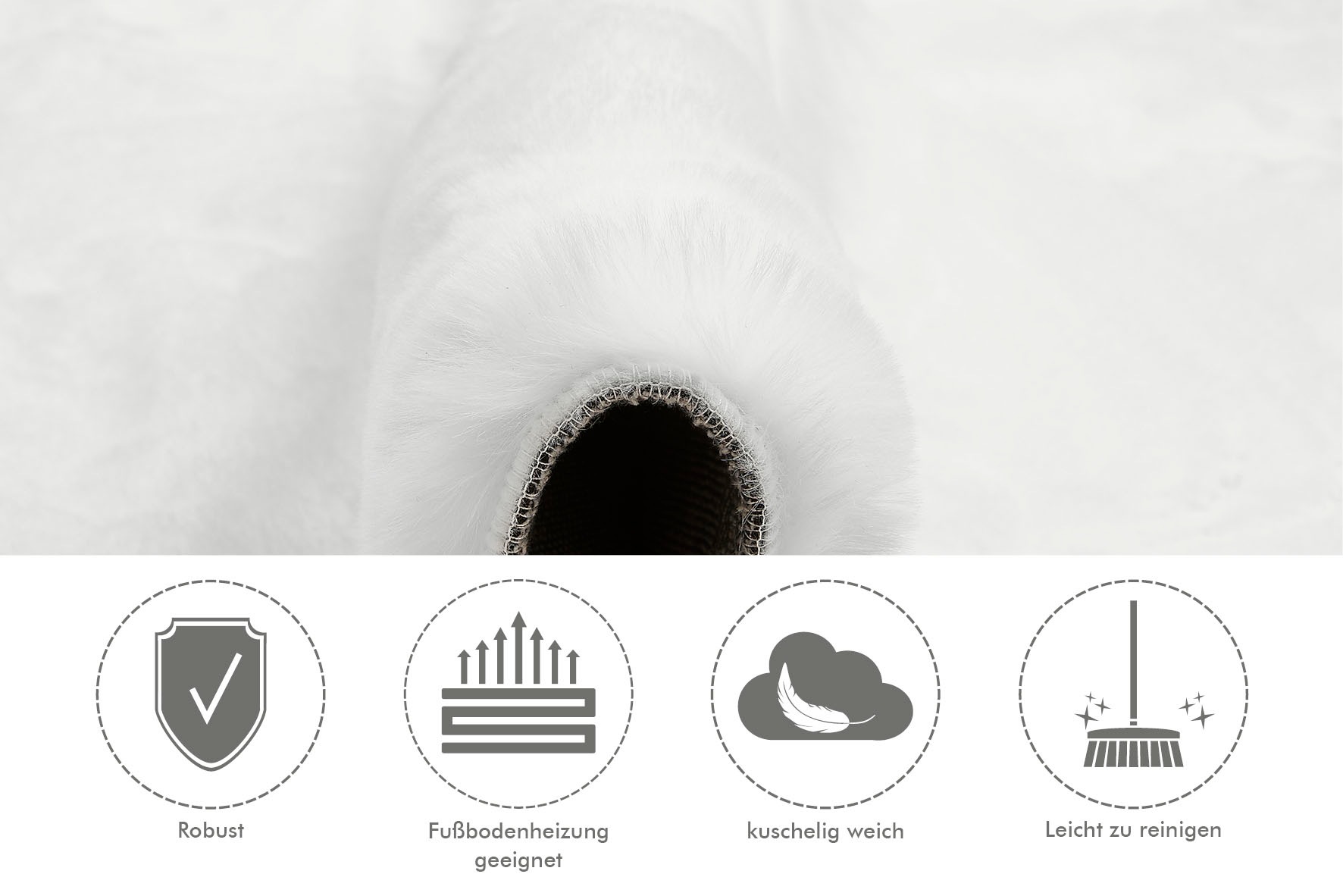 LUXOR living Fellteppich »Novara«, rund, 30 mm Höhe, Kunstfell, Kaninchenfell-Haptik, besonders weicher Hochflor