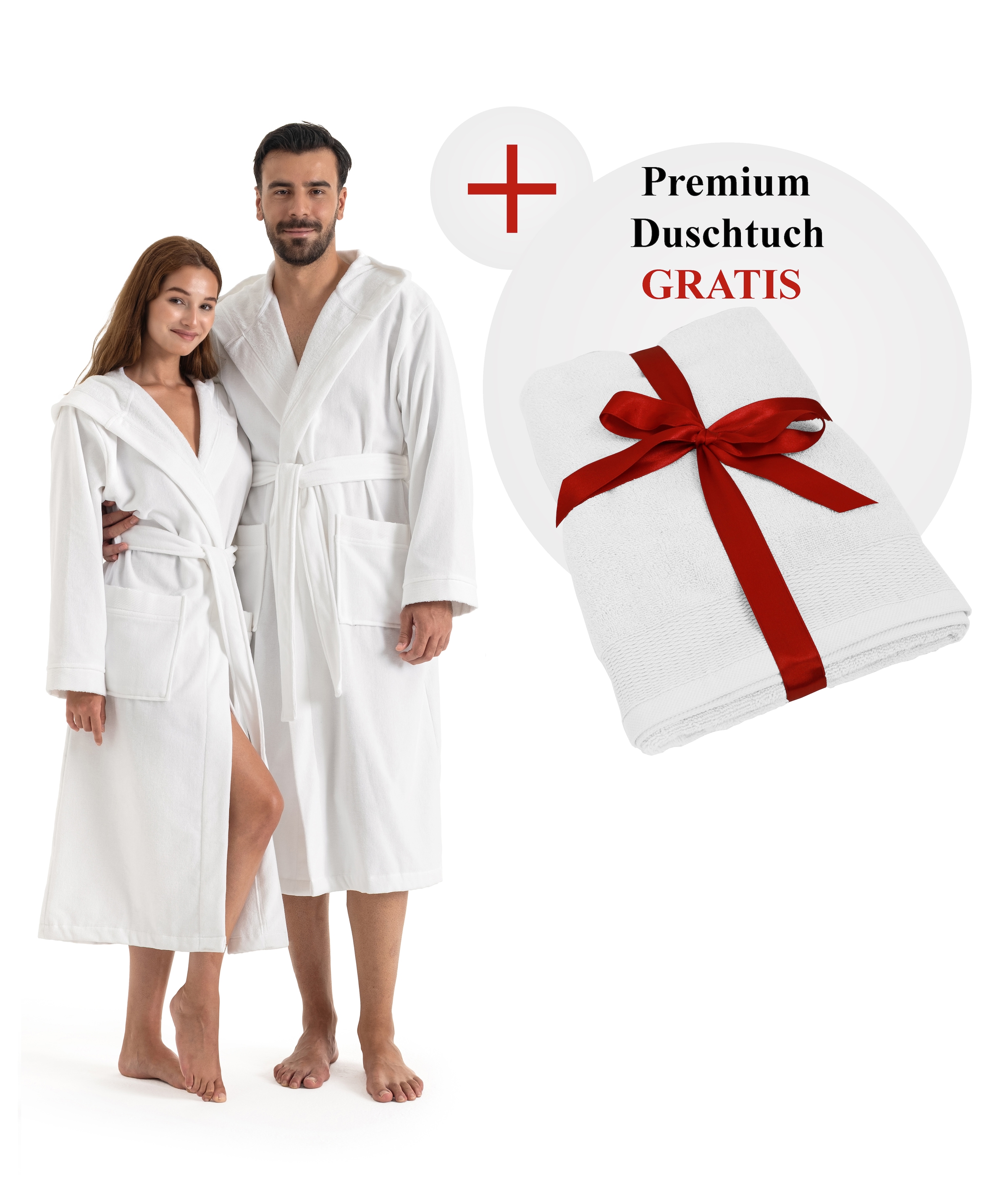 OTTO home Unisex-Bademantel "Fenya, 330 g/m², Premium, Hotelbademantel, Morgenmantel, Sauna & Spa" 1 Stk. Reißverschlusstaschen, weich mit GRATIS-Zugabe: 1x Duschtuch 70x140 cm