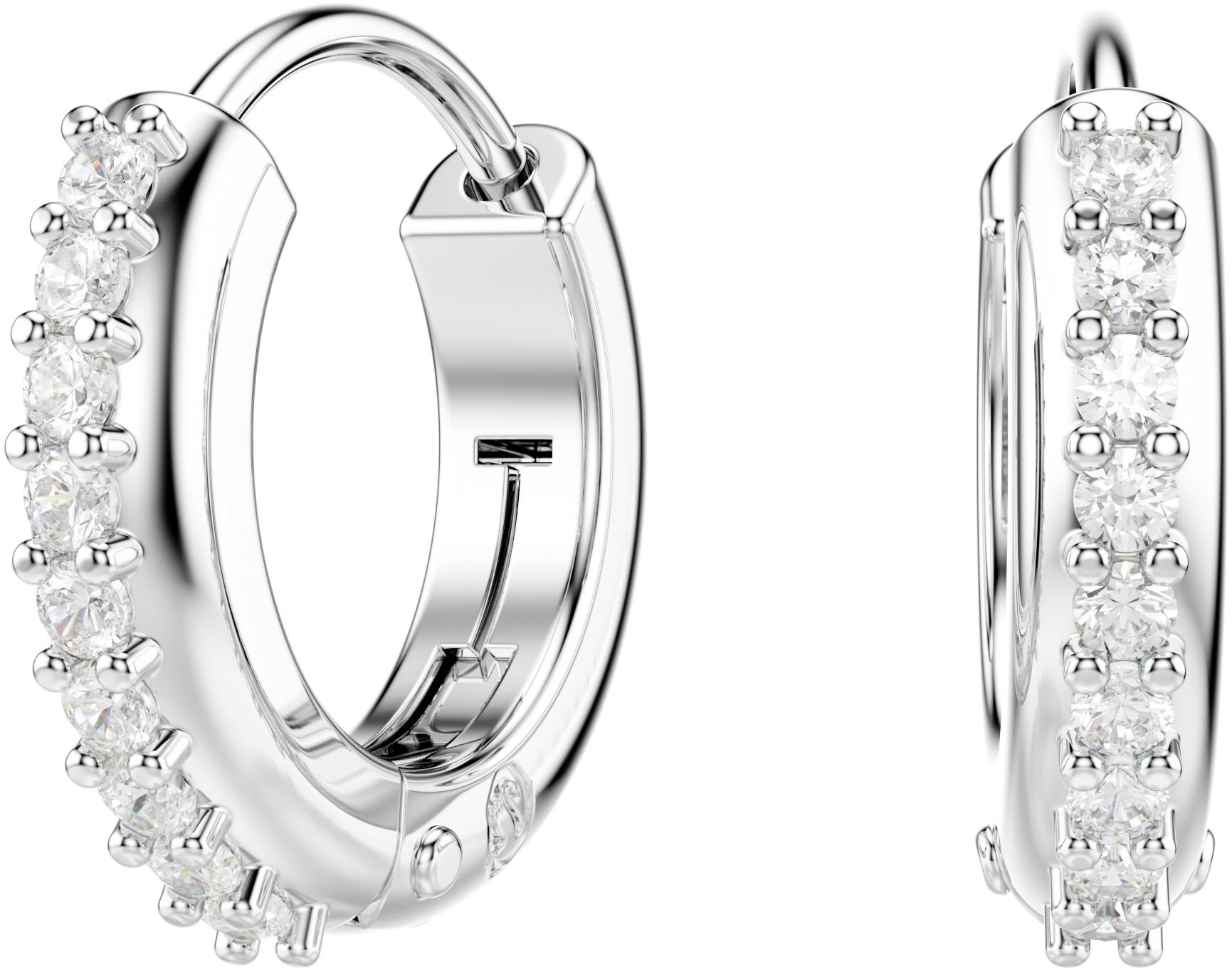 Paar Creolen SWAROVSKI "ERROR:N/A" Gr. S, silber (metallfarben, kristallweiß, kristallweiß), Ohrringe, Damen, S, Metall, mit Swarovski Zirkonia (synth.) 5