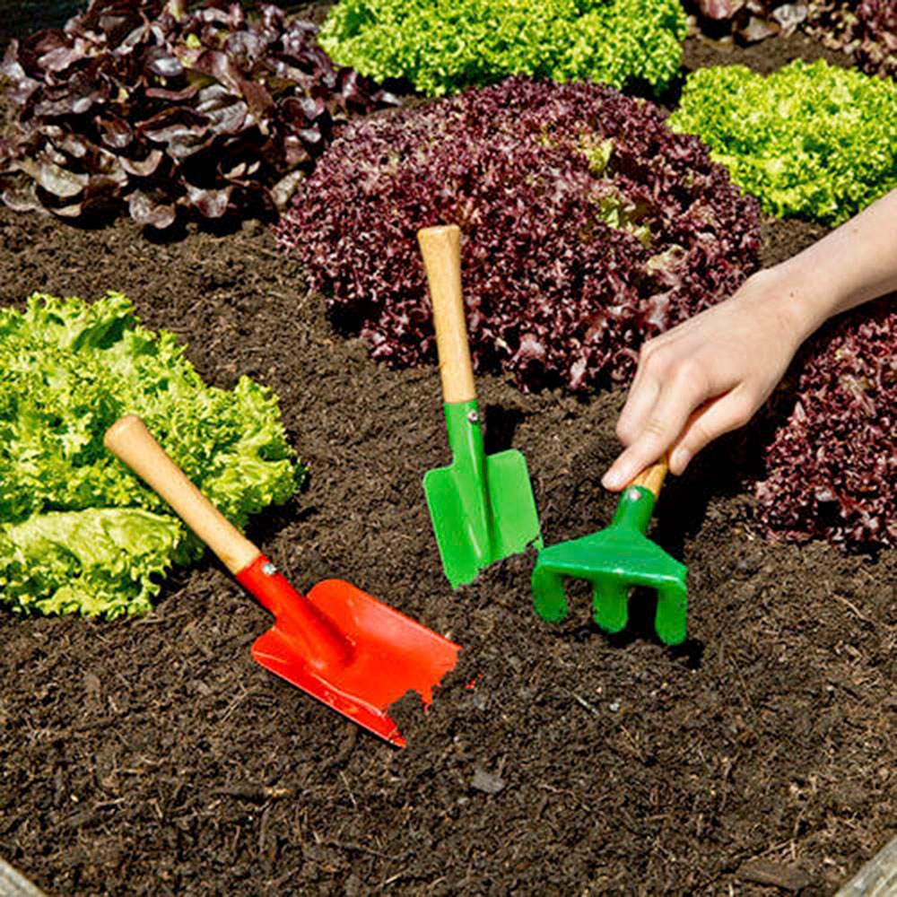 Windhager Spielzeug-Gartenset »für Kinder, Gartenwerkzeug aus Metall« inklusive Rechen, Hohlschaufel und Spitzschaufel