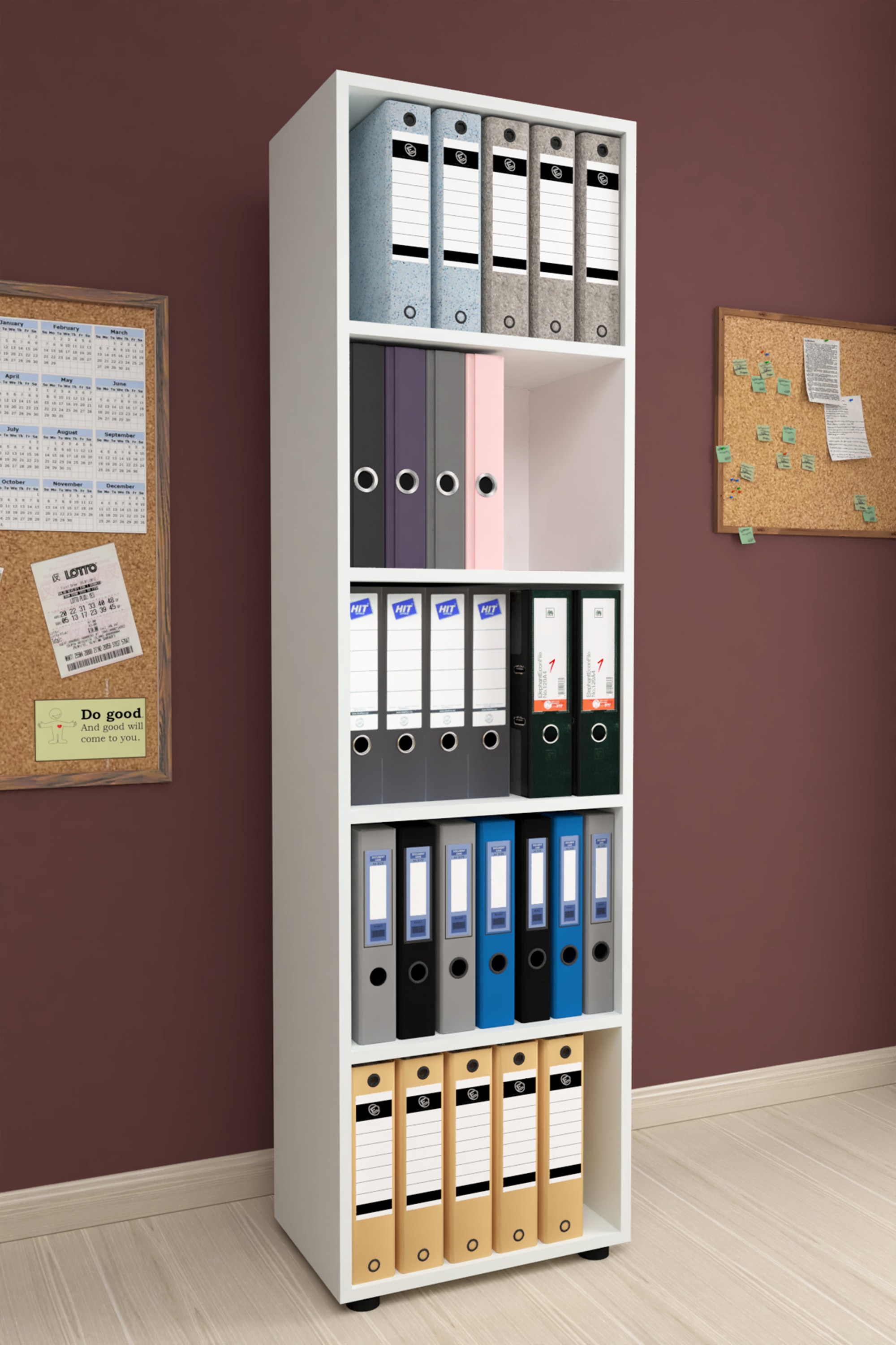 VCM Bücherregal »Holz Büro Regal Bücher Ordner Aktenregal Ulas 5f«