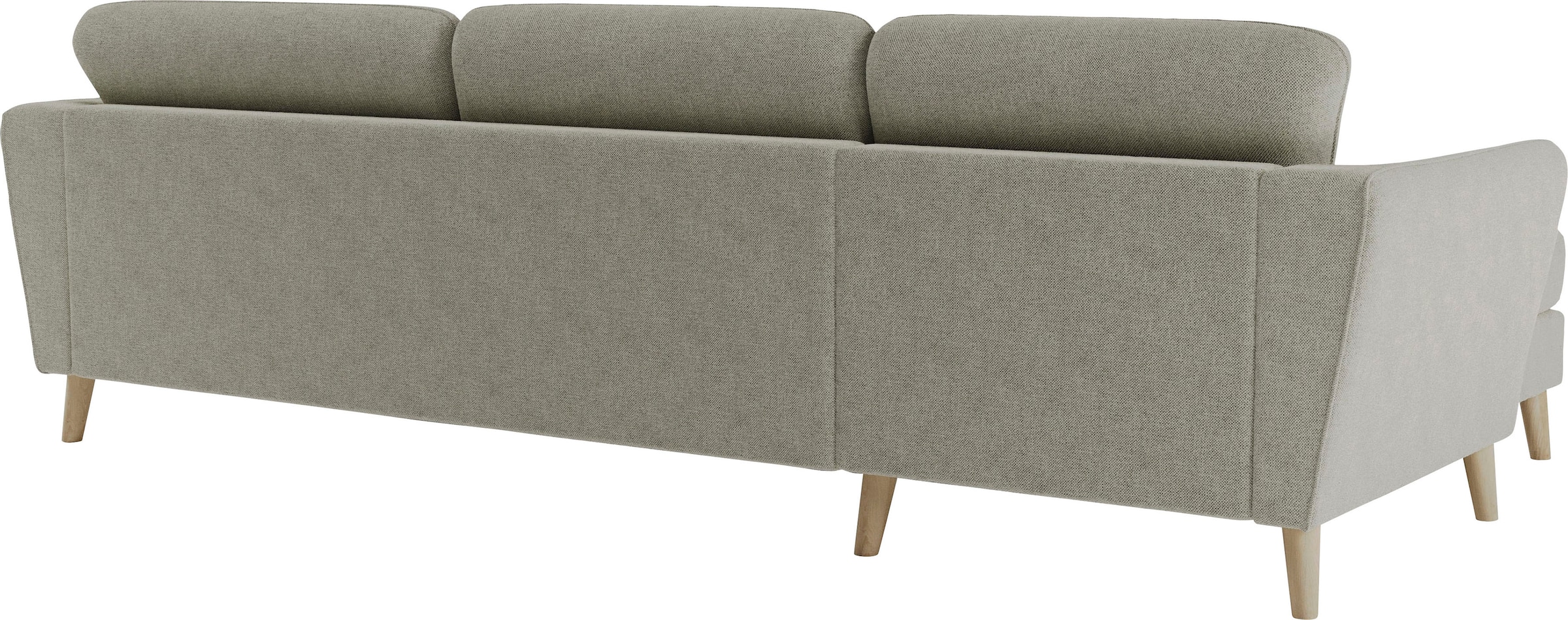 Home affaire Ecksofa »MARSEILLE (279/152cm),L-Form, Rec. rechts/links, verschiedene Bezüge«, Massivholzbeine Eiche, Landhausstil, Wellenunterfederung