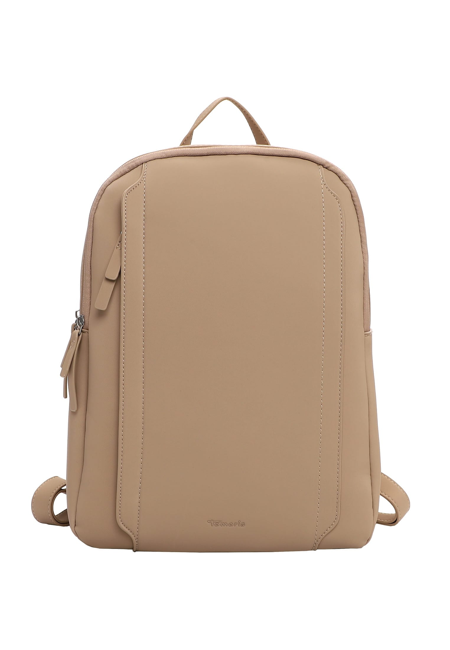 Rucksack TAMARIS "Rucksack TAS Kimi", Damen, Gr. B/H/T: 35cm x 39cm x 13cm, grau (taupe 900), Obermaterial: 60% Polyurethan PU. 40% Polyester PES., Rucksäcke Rucksack