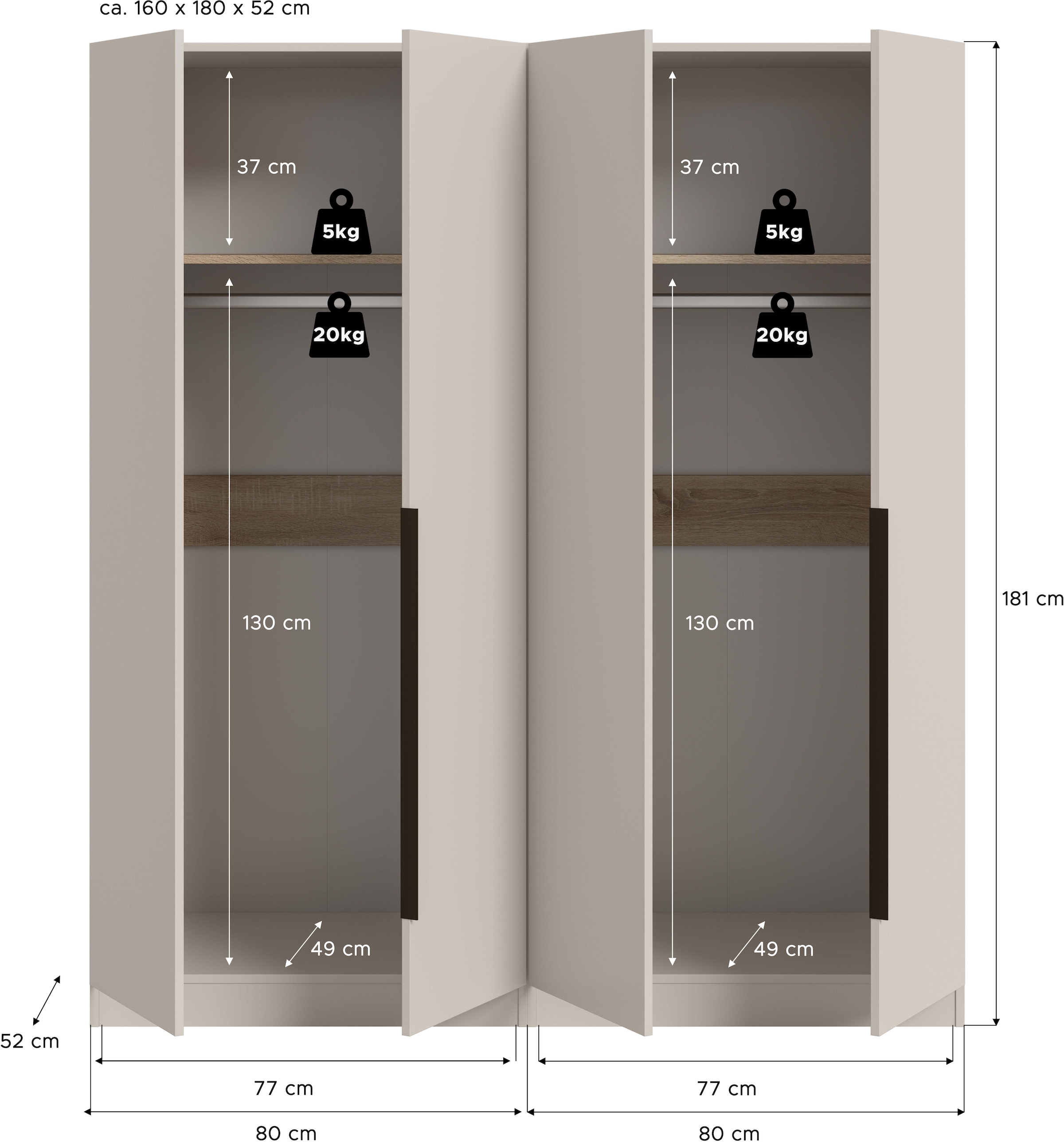 Home affaire Schrank-Set »Skarde moderner Kleiderschrank Schlafzimmerschrank Otto´s Choice« wähle deine beste Schrank Kombination, 1 Stk. tlg.