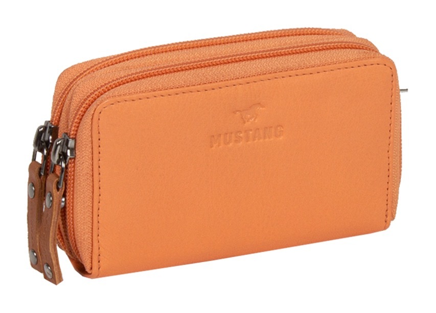 MUSTANG Geldbörse »Seattle leather wallet 2 zip top opening« im praktischem Format