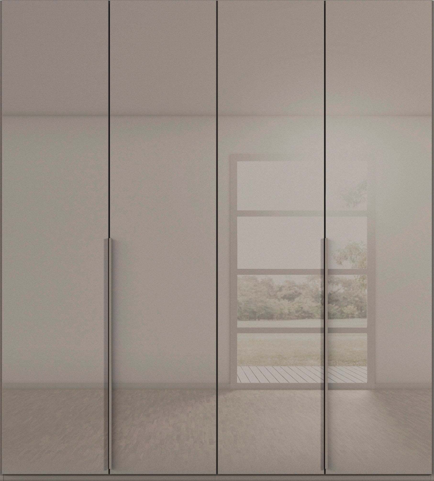 rauch Drehtürenschrank »Kleiderschrank Schrank Garderobe Wäscheschrank BESTSELLER MONTCLAR« 3 Ausstattungen BASIC/CLASSIC/PREMIUM (SOFT-CLOSE), Breiten 201-400 cm,  Front in Glas/Hochglanz/Dekor/Grauspiegel in 5 Breiten MADE IN GERMANY