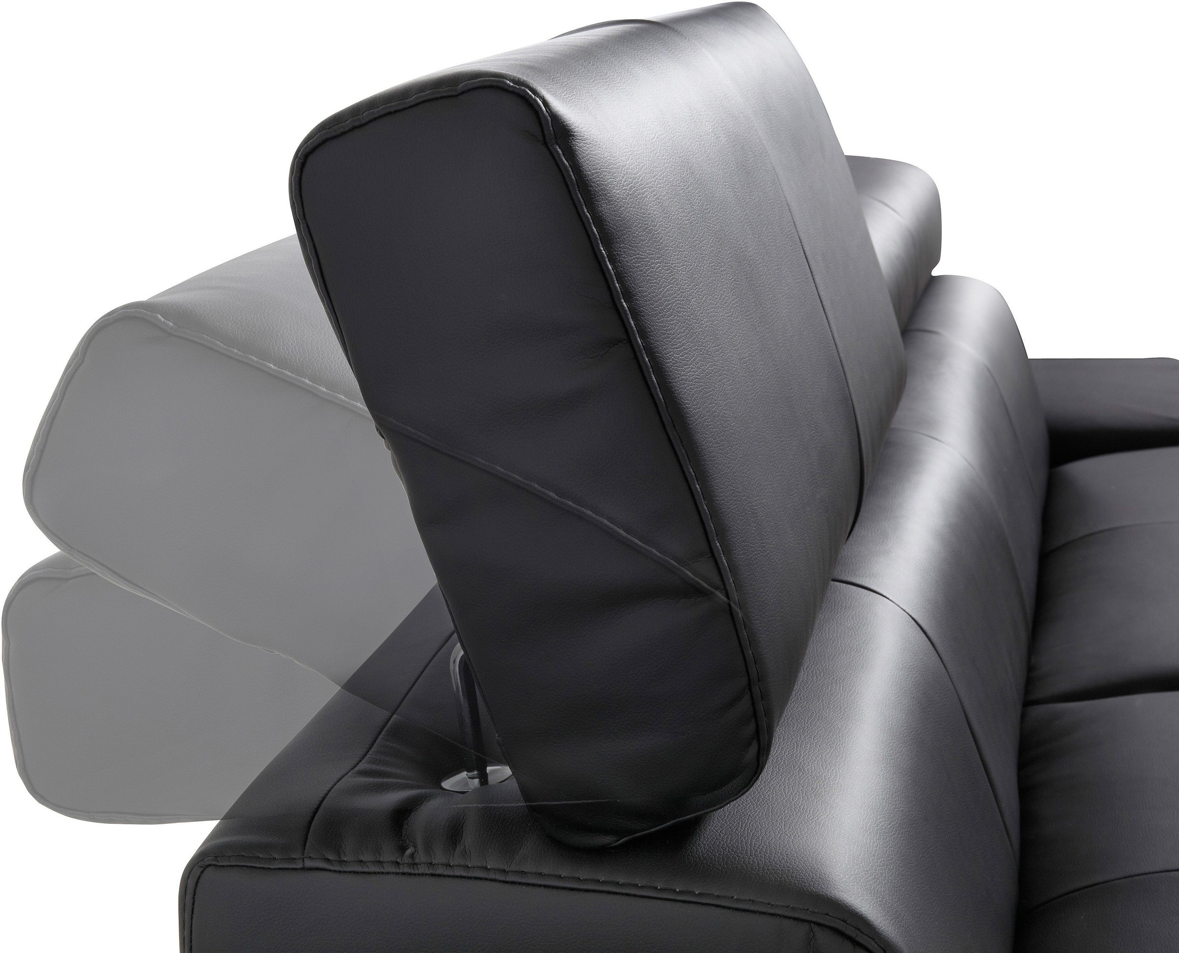 COTTA Polstergarnitur »Enterprise«, (Set), Set bestehend aus: 2-Sitzer mit Kopfteilverstellung & Hocker