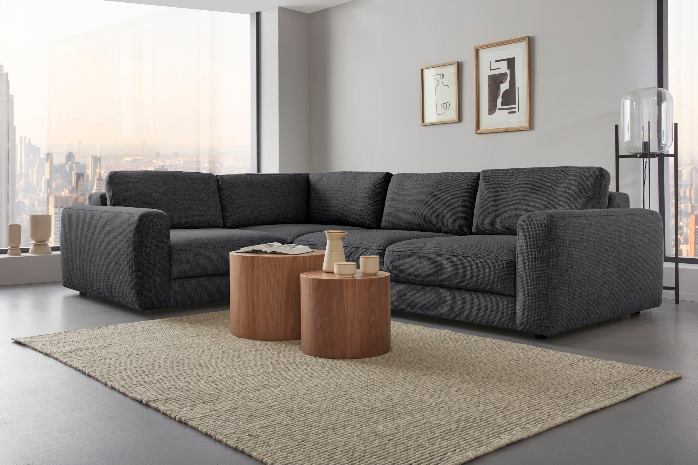 Places of Style Ecksofa "Bloomfield, L-Form", extra tiefe Sitzfläche, wahlw günstig online kaufen