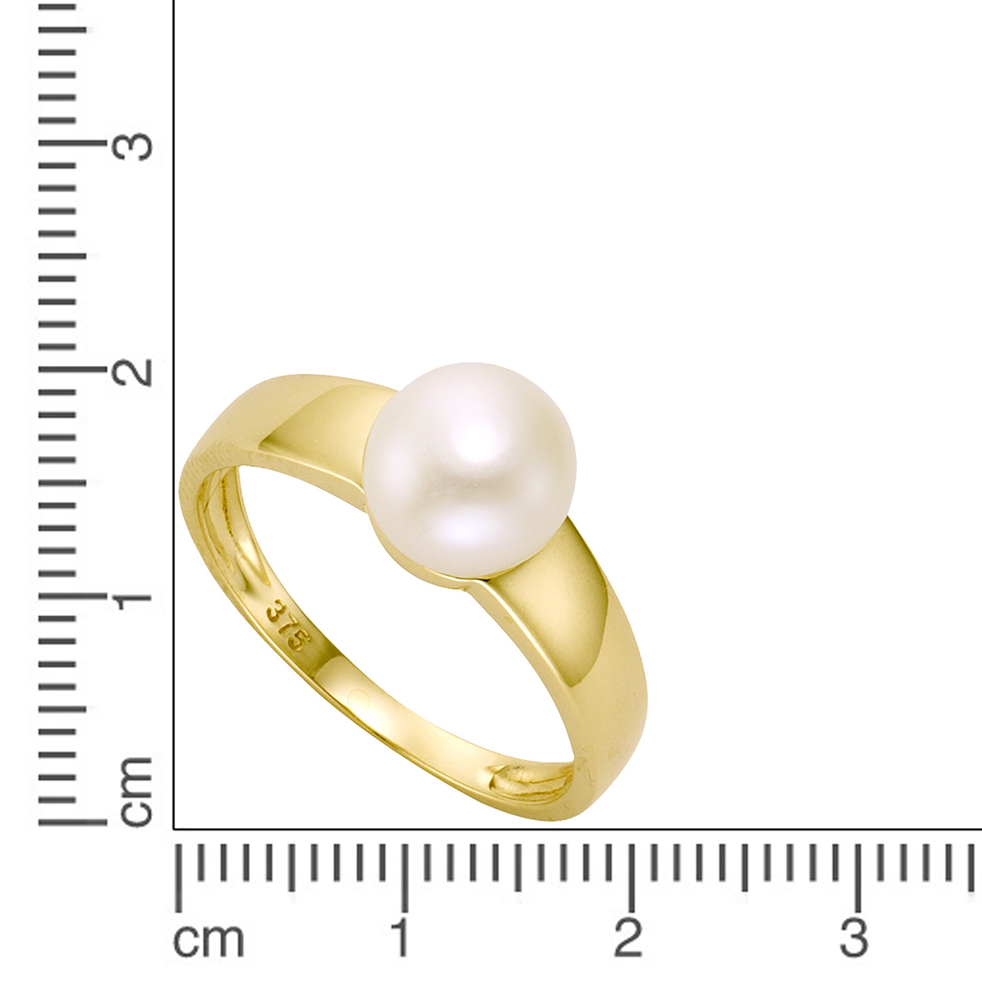 Fascination by Ellen K. Gold 375 Pearl Ring Yellow Size 54 2