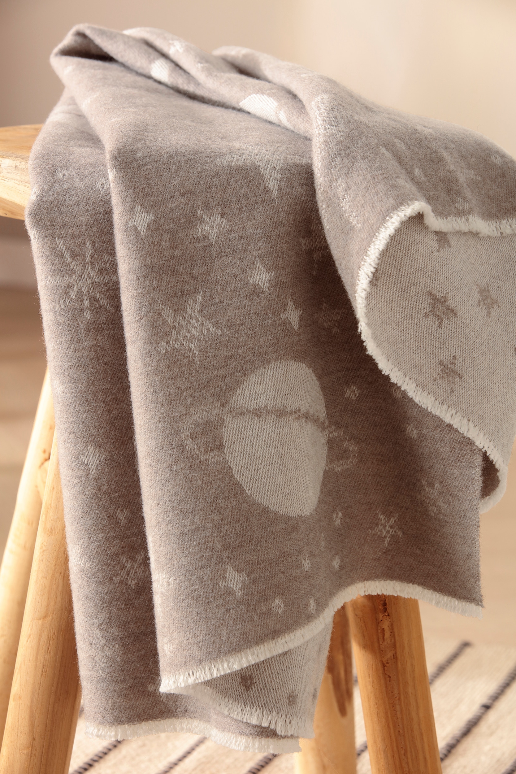 Biederlack Babydecke »Babydecke Universe«, 75 x 100, mit kurzen Fransen