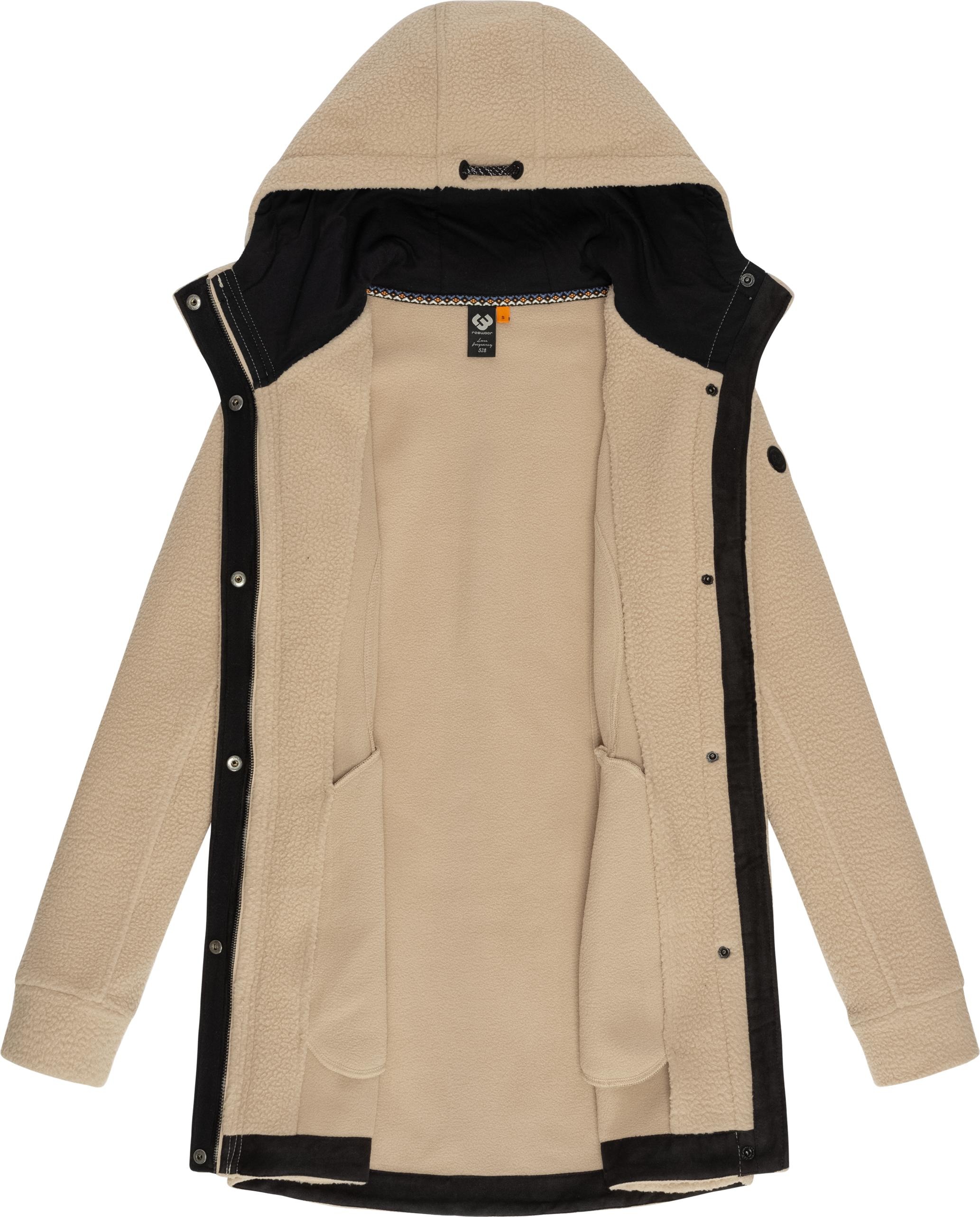 Ragwear Fellimitatmantel »Letti Teddy-Fleece«, Kuschelig weicher Teddyfleece-Mantel