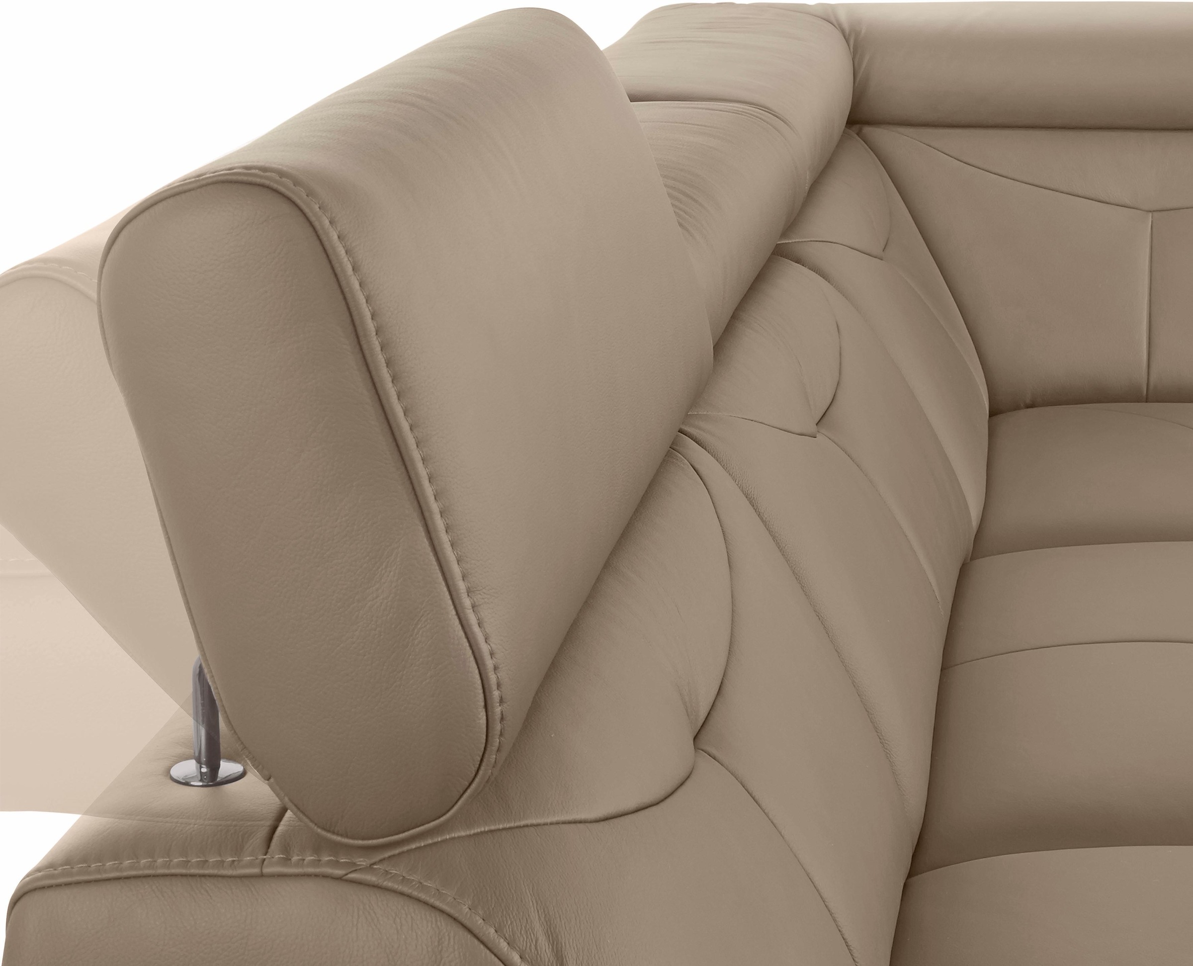 exxpo - sofa fashion Ecksofa »Spring, super bequem und komfortabel mit Armteil- und Kopfteilfunktion«, wahlweise mit Bettfunktion und Bettkasten, L-Form