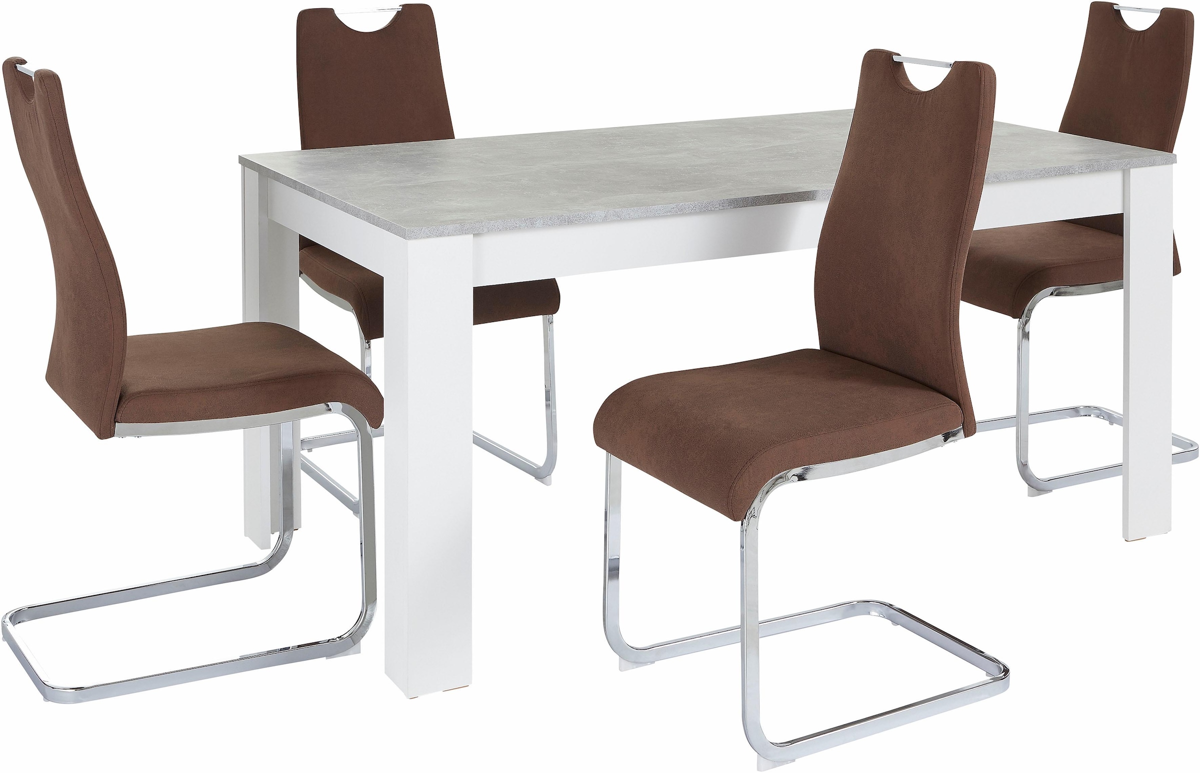 Homexperts Essgruppe "Zabona", (Set, 5 tlg.), 4 Stühle und 1 Tisch günstig online kaufen