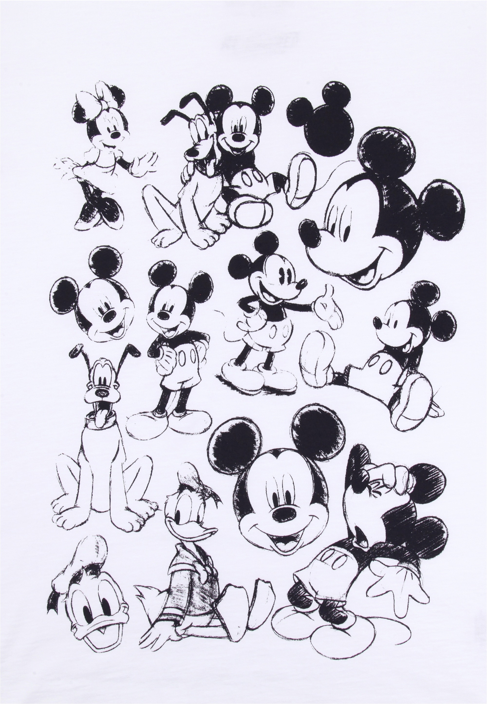 Recovered T-Shirt »Disney Mickey and Friends Sketch«, (1 tlg.), mit tollem Mickey Mouse und Freunden-Print
