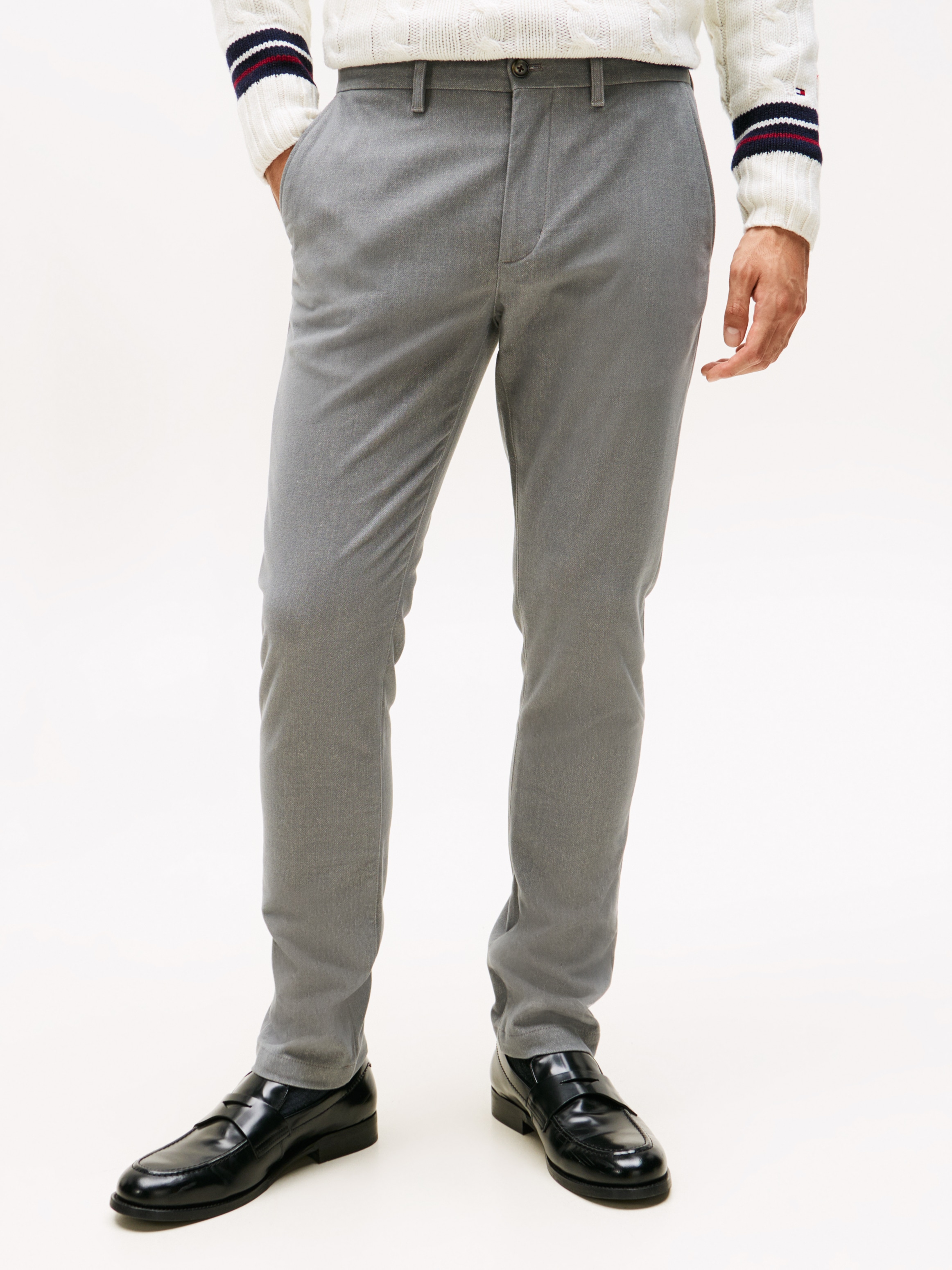 Tommy Hilfiger Chinohose "BLEECKER BRUSHED MARL", Slim Fit, gebürstete Mela günstig online kaufen